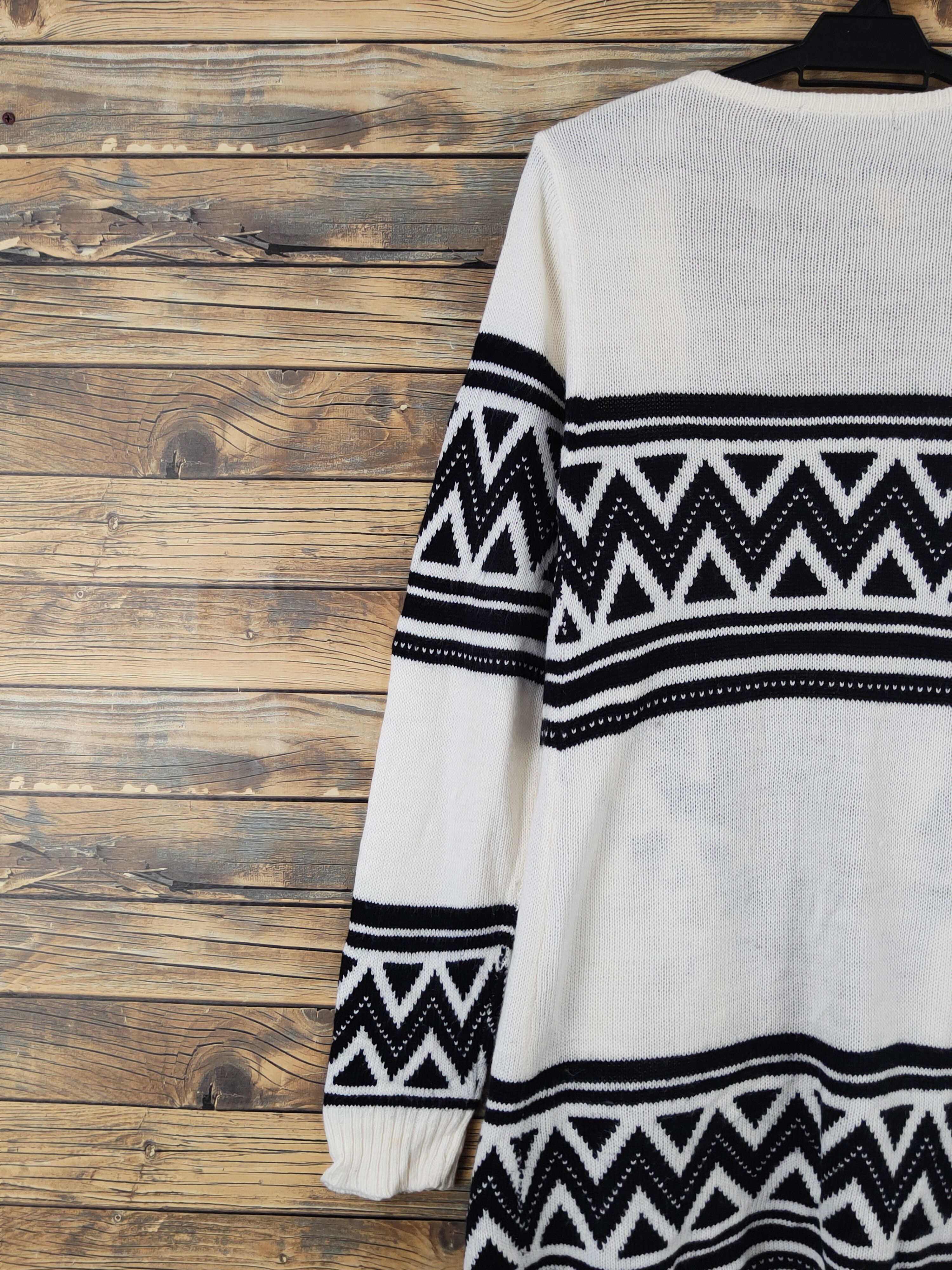 Vintage Cherry Pop Cream Black Knitwear Cardigan #W967 Size M / US 6-8 / IT 42-44 - 9 Thumbnail
