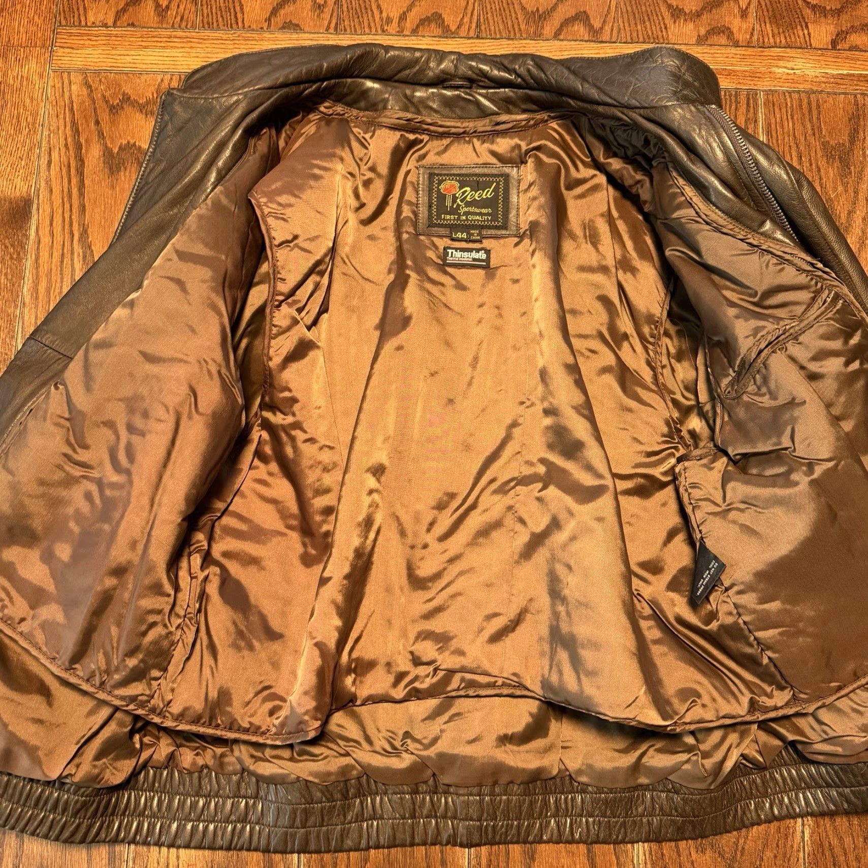 Vintage VTG 90s REED Sportswear Aviator Bomber Leather Jacket L44 Brown Thinsulate Liner Mens Jacket Size US S / EU 44-46 / 1 - 3 Thumbnail