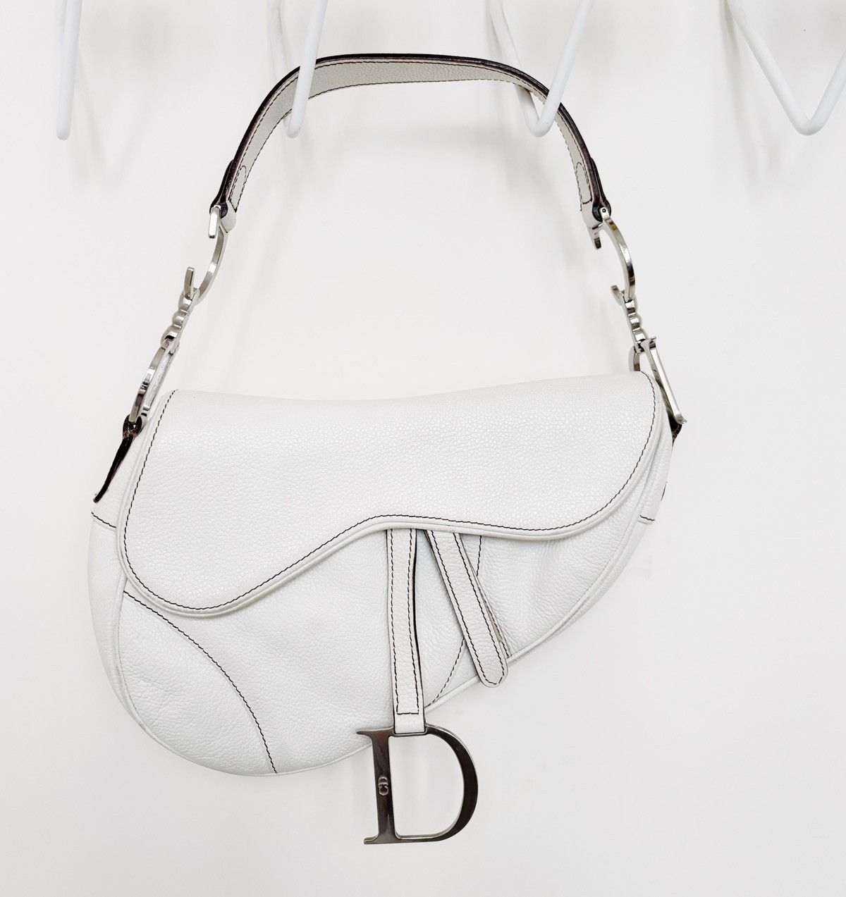 Dior Vintage Dior Saddle off white leather bag John Galliano era Size ONE SIZE - 1 Thumbnail