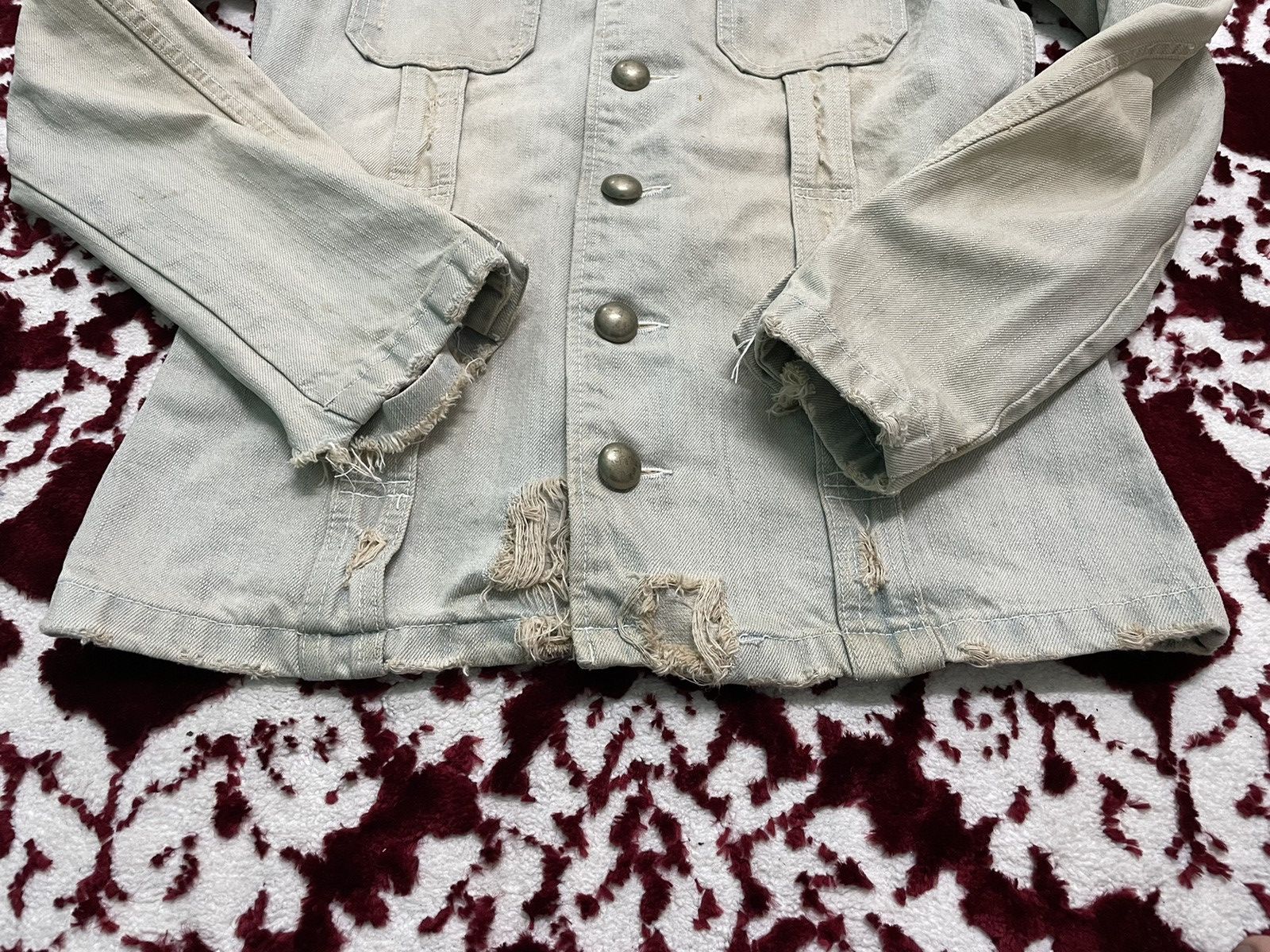 Japanese Brand × PPFM PPFM Denim Jacket Button Up Rare Design Distressed Size US M / EU 48-50 / 2 - 7 Thumbnail