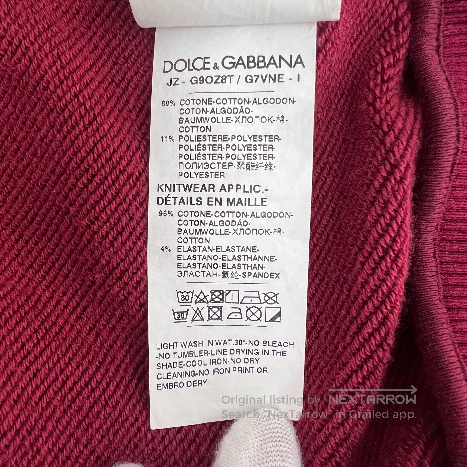 Dolce & Gabbana Dolce Gabbana Dark Red Crown Totem Embroidered Cotton Crew Size US M / EU 48-50 / 2 - 8 Thumbnail