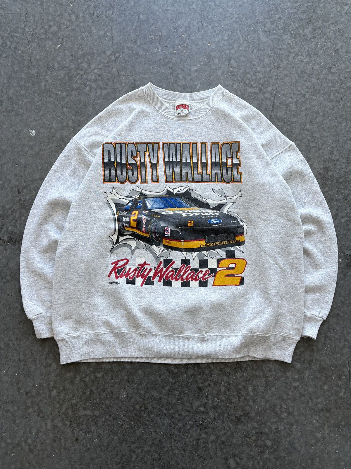 Nutmeg Vintage 90s Nascar Rusty Wallace Double Sided Sweatshirt Size US XL / EU 56 / 4 - 1 Thumbnail