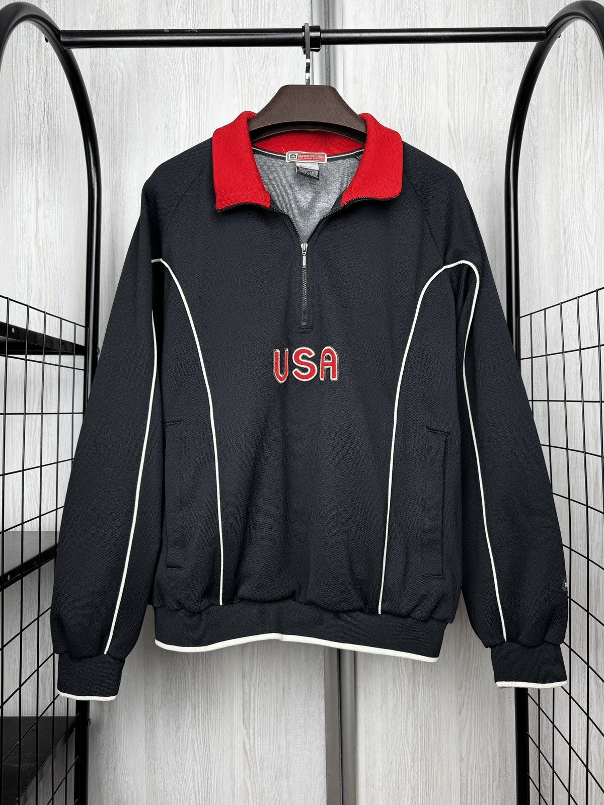 Nike Nike USA vintage y2k black half zip sweatshirt rare size L Size US L / EU 52-54 / 3 - 2 Thumbnail