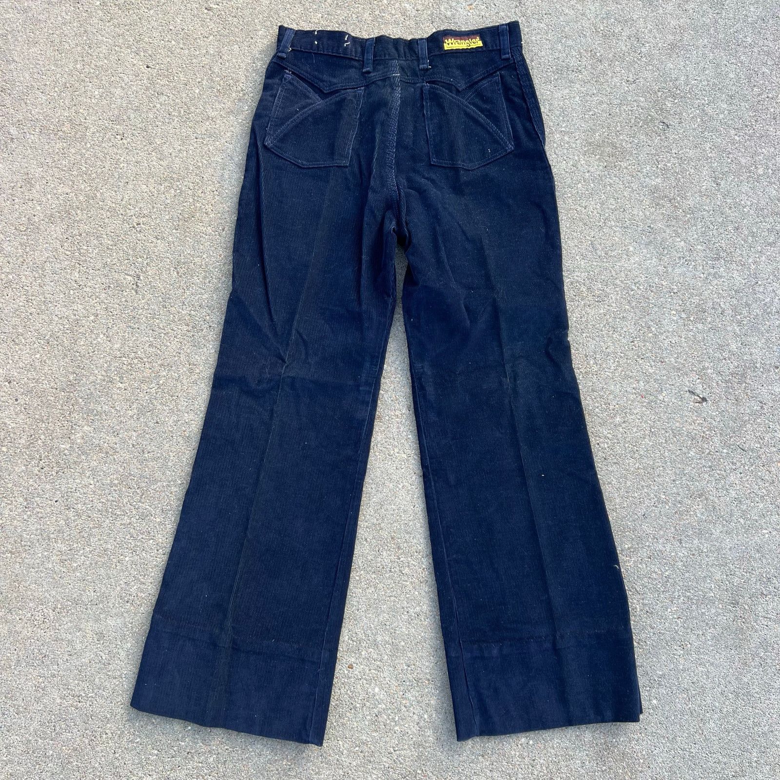70s Wrangler navy blue corduroy Pants 13/14 LONG INSEAM!