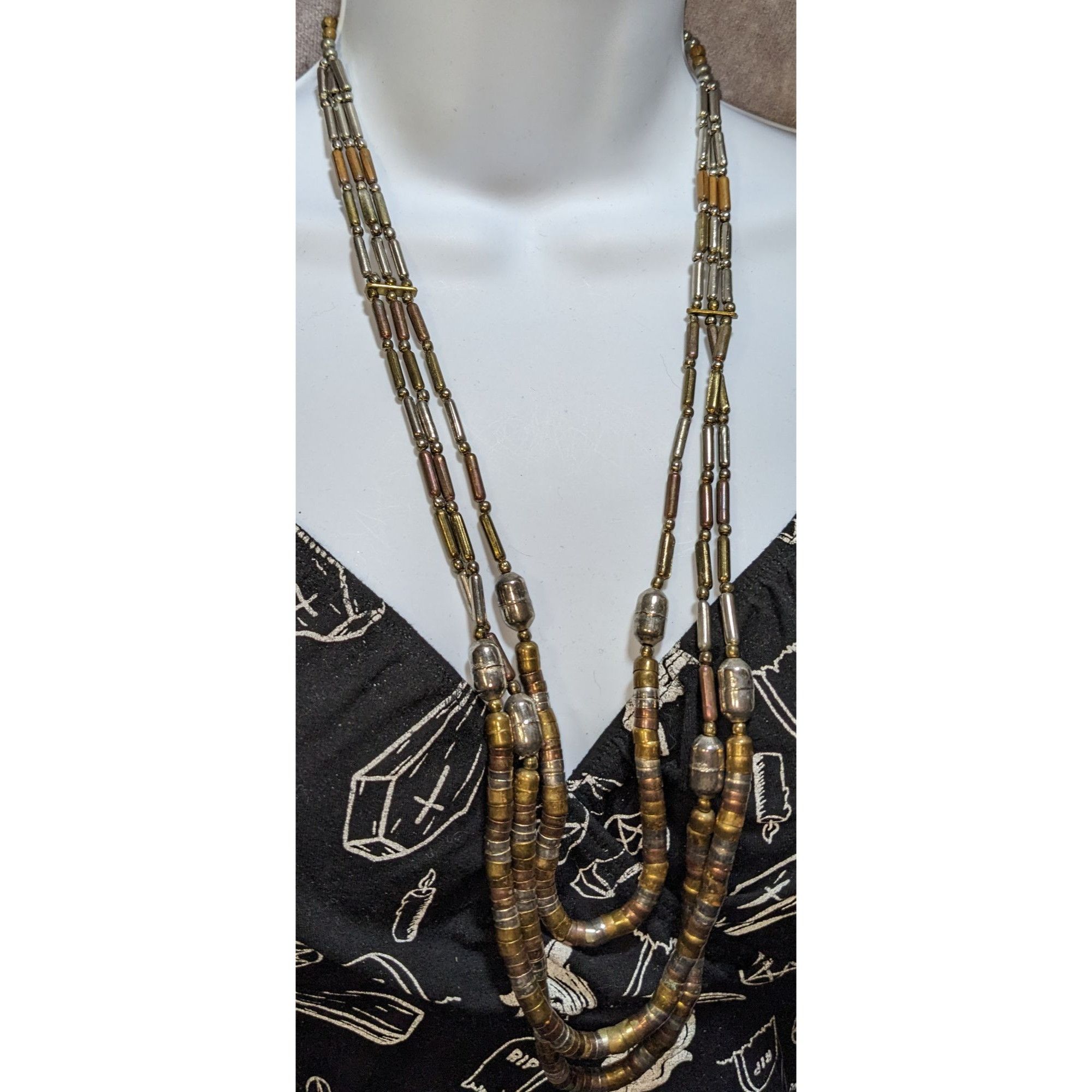 Other Vintage Brutalist Multi-Strand Metal Bead Necklace Size ONE SIZE - 1 Thumbnail