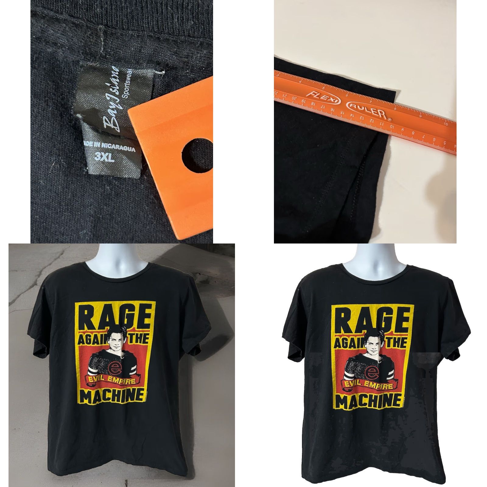 Orage Rage Against The Machine Evil Empire Shirt Men 3XL Black Short Sleeve Crew 2014 Bay Island T-Shirt Size US XXL / EU 58 / 5 - 9 Thumbnail