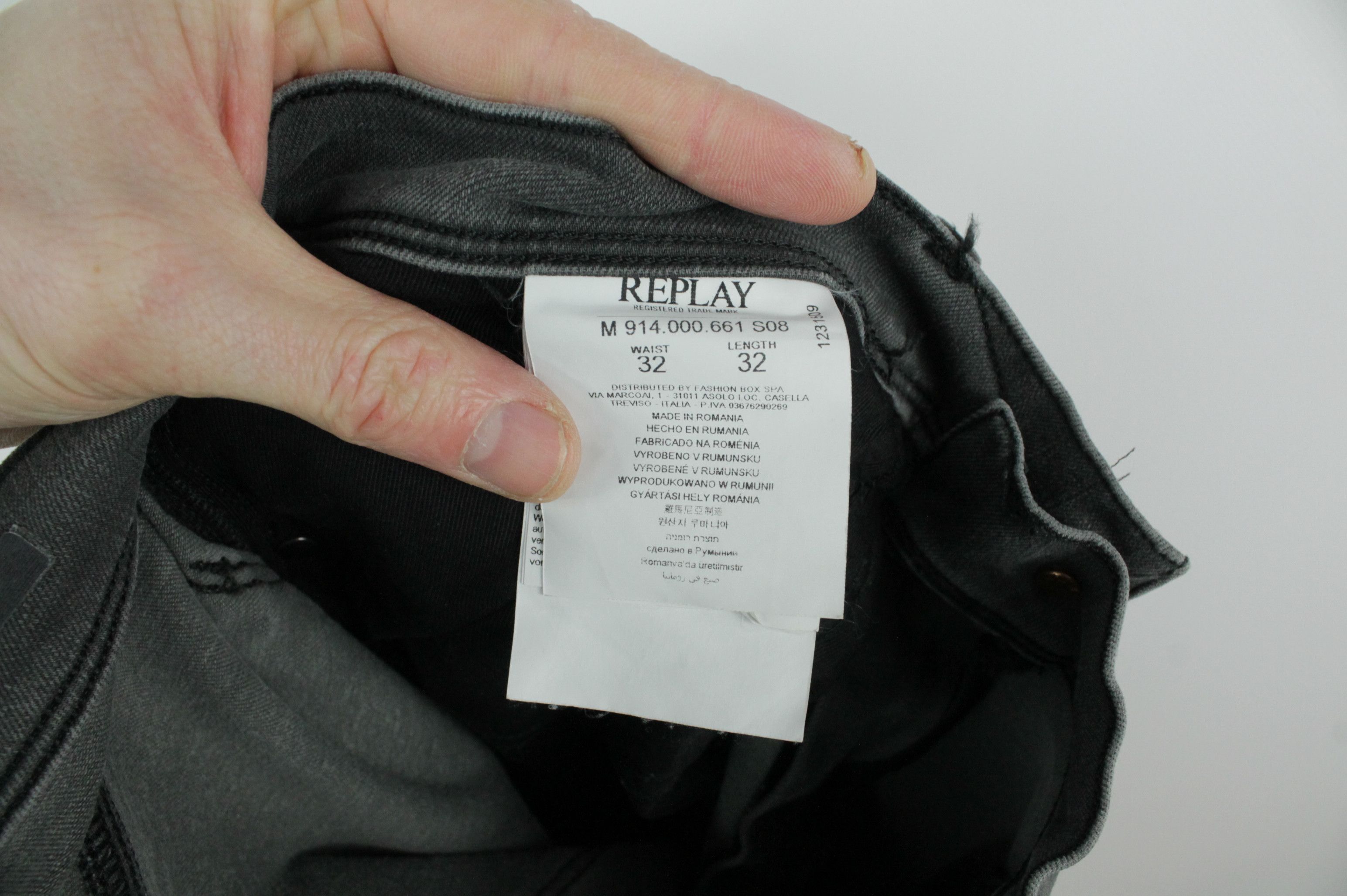 Replay Replay Anbass Hyperflex Slim Fit Gray Stretch Denim Jeans Size US 32 / EU 48 - 10 Thumbnail