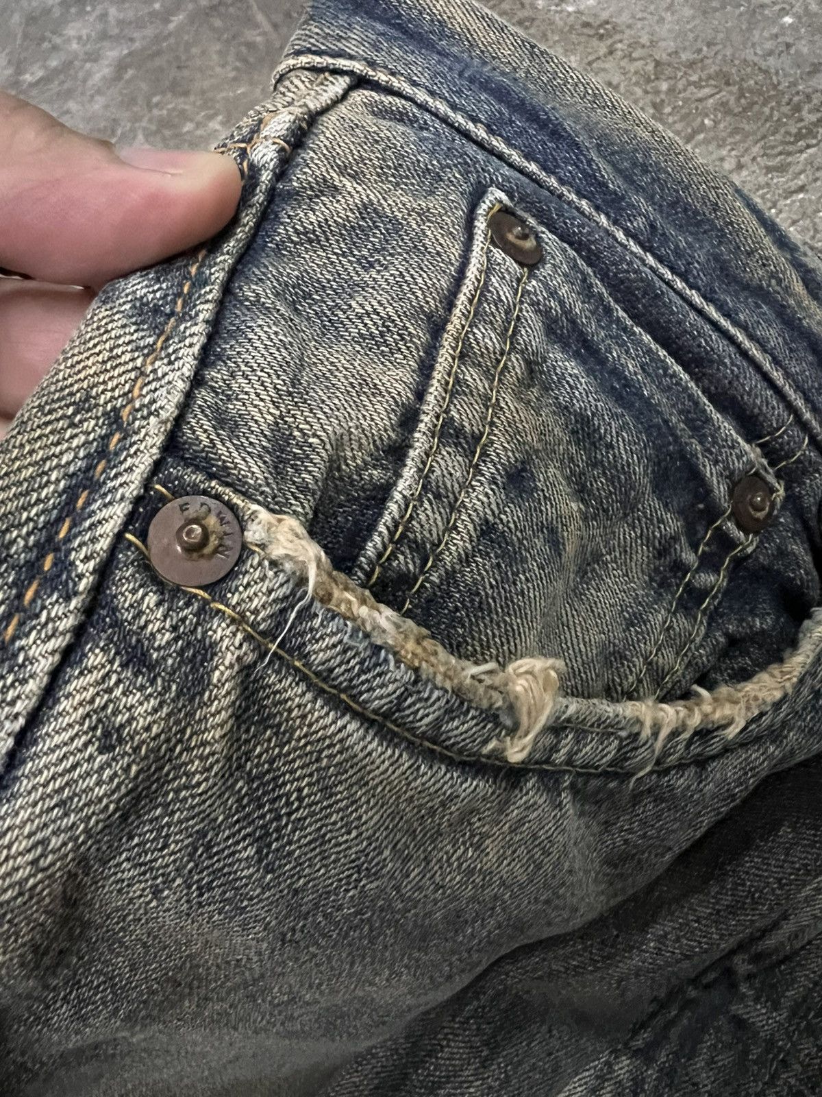 Japanese Brand 💥Rusty Edwin 505ZX Selvedge Orange Tab Jean Size US 31 - 11 Thumbnail