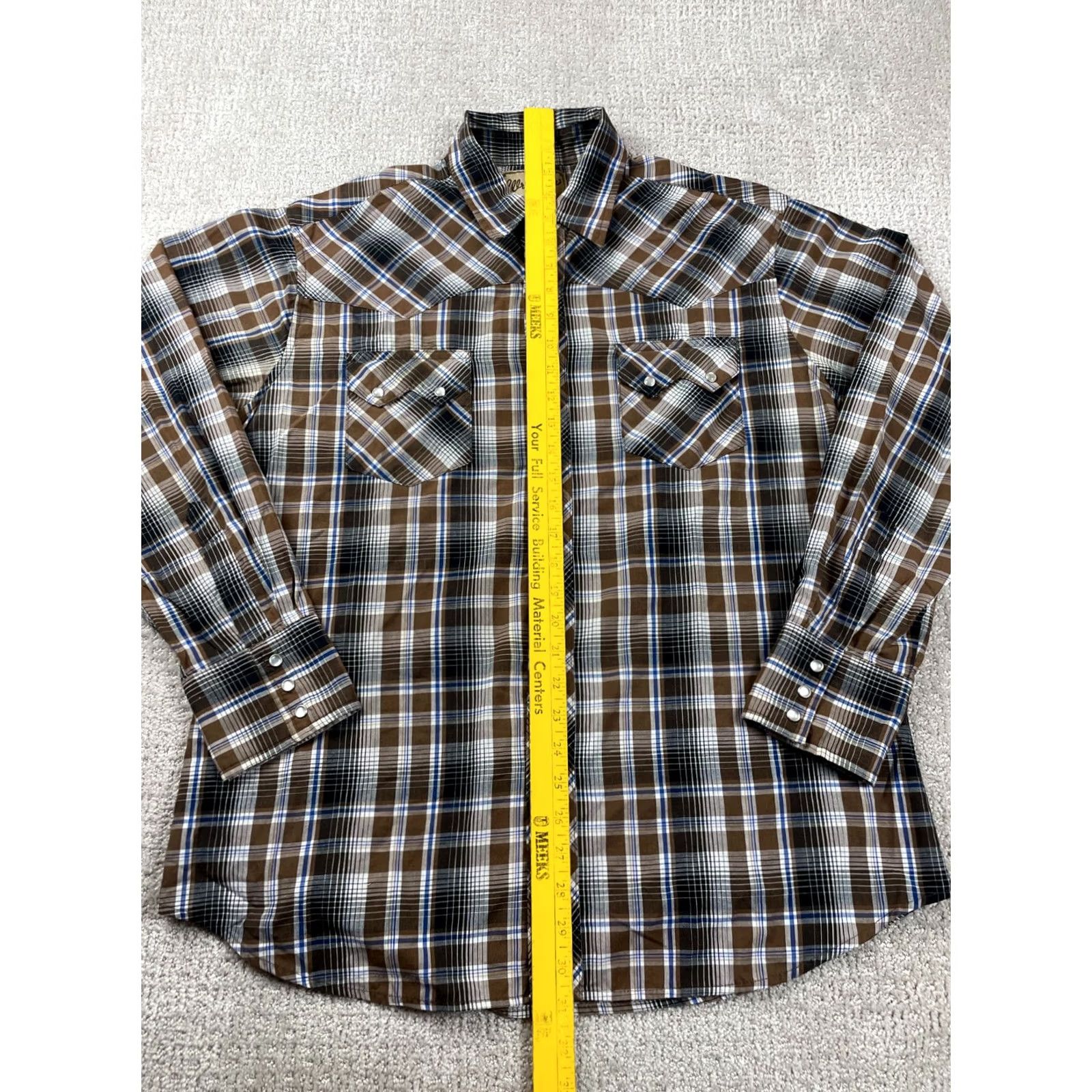 Wrangler VINTAGE Wrangler Shirt Mens L Brown Plaid Pearl Snap Cowboy Westernwear 90s Y2K Shirt Mens L Brown Plaid Pearl Snap Cowboy Western 90s Y2K Size US L / EU 52-54 / 3 - 2 Thumbnail