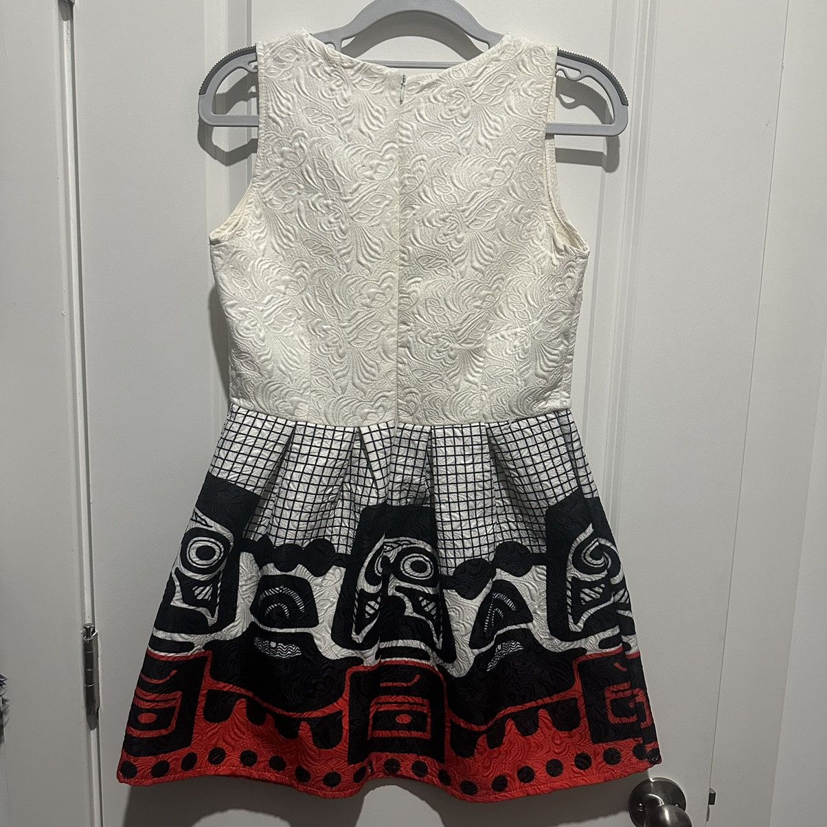 Other White & red round neck A line mini dress Size S / US 4 / IT 40 - 3 Thumbnail