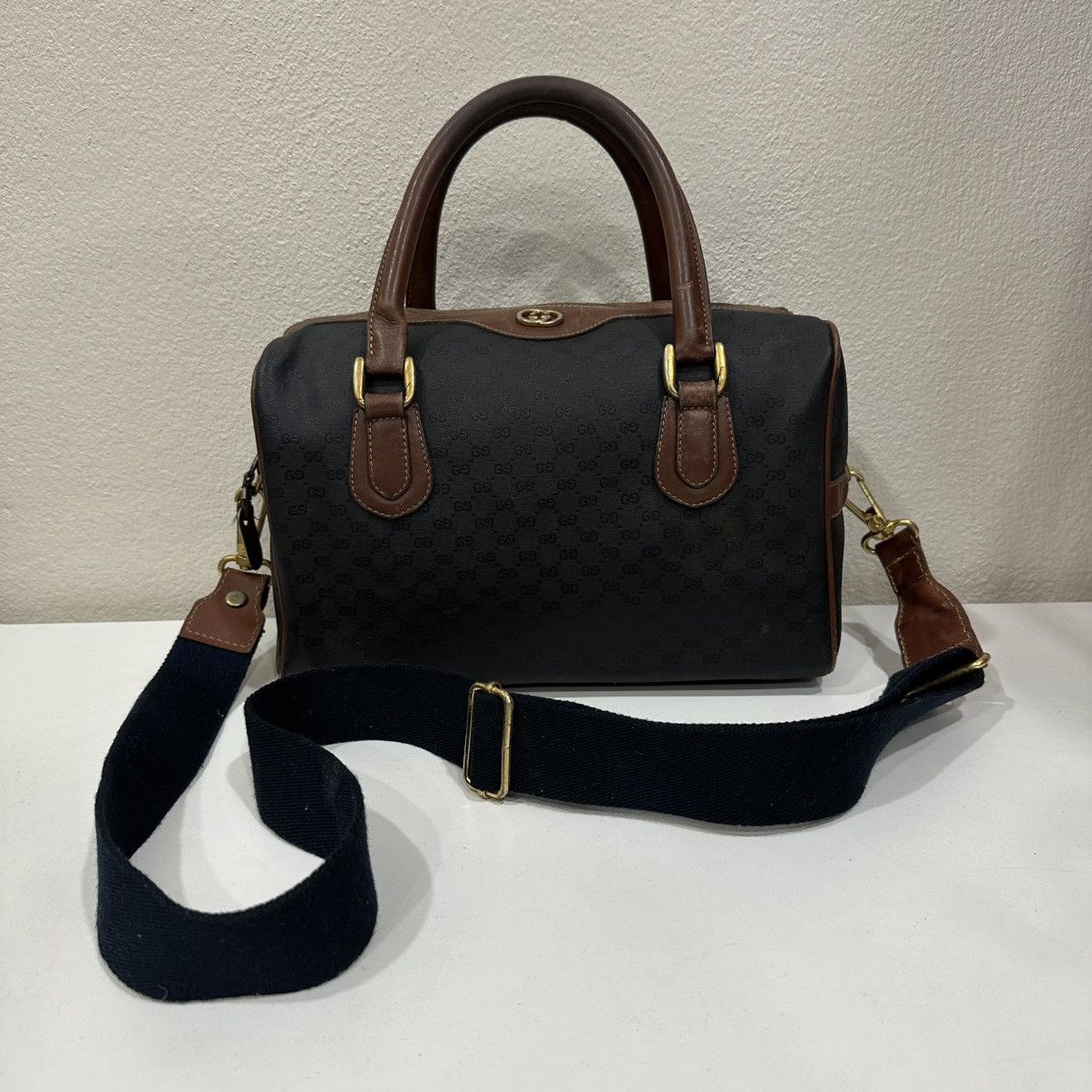 Gucci ‼️LASTDROP‼️ VINTAGE GUCCI GG MONOGRAM CANVAS BOSTON BAG Size ONE SIZE - 2 Thumbnail