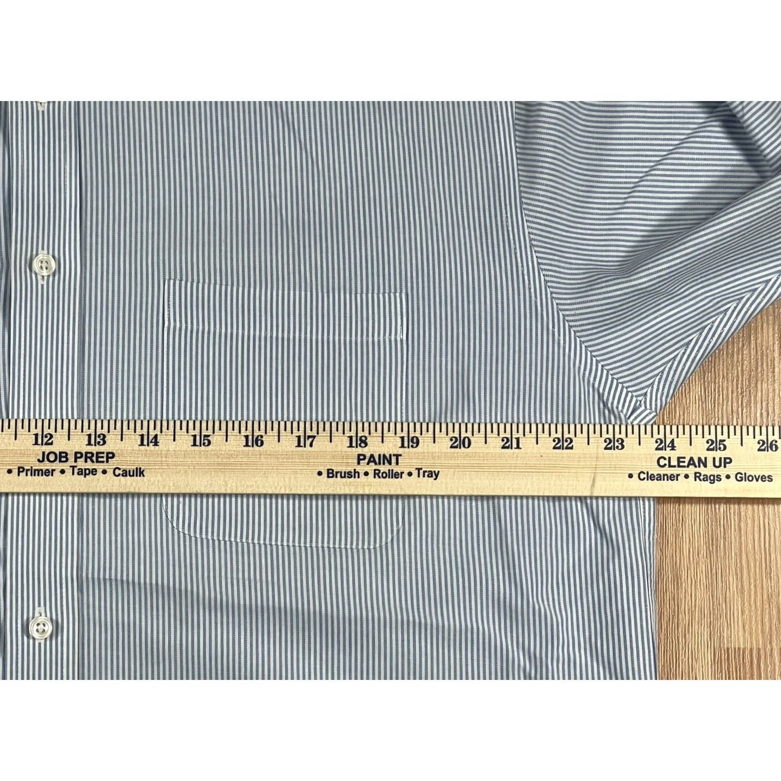 Enro ENRO Button-Down Dress Shirt Mens 16 34-35 Blue White Striped Long Sleeve Shirt Mens Colorful Multicolor Casual Workwear Size 42R - 6 Thumbnail