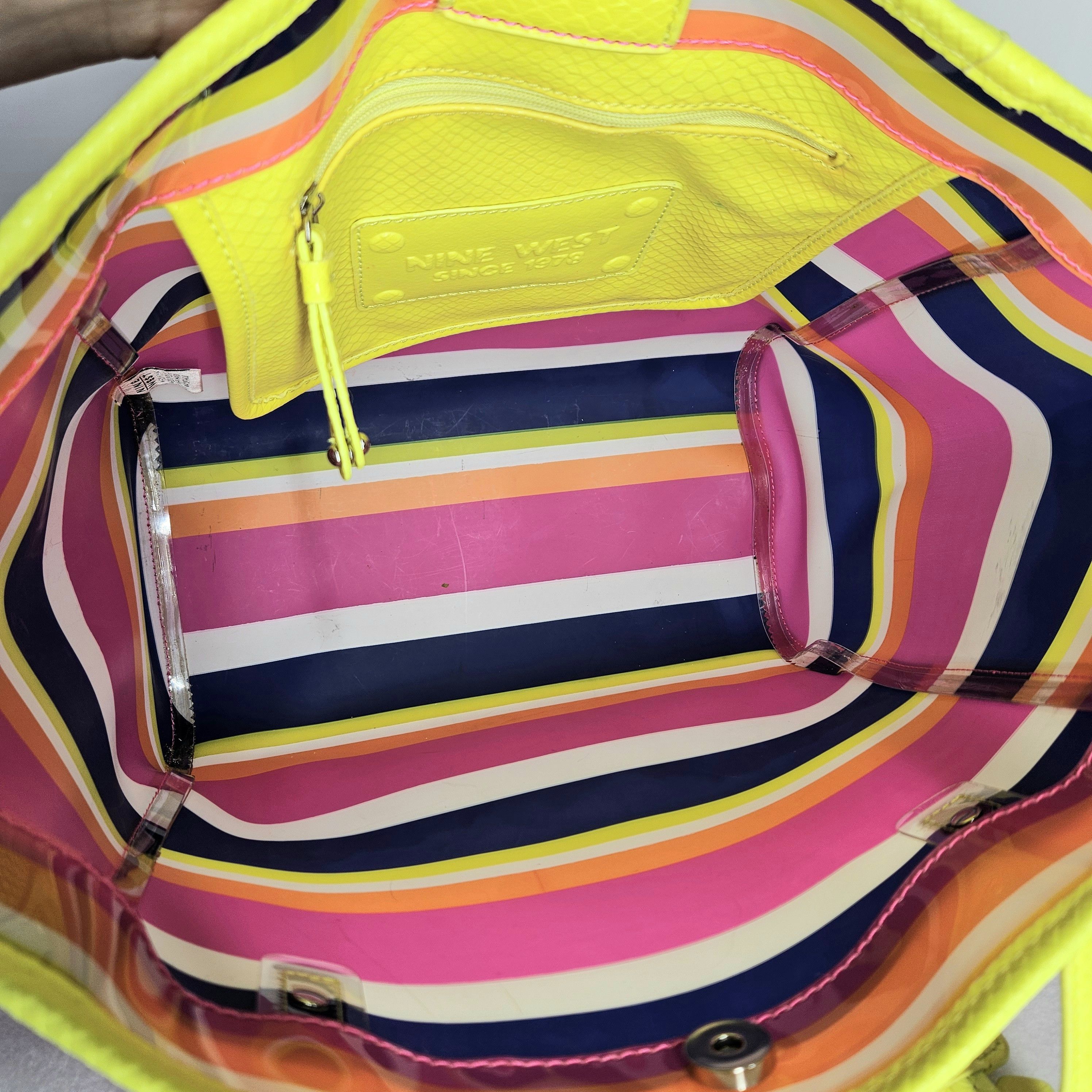 Nine West Nine West 11x11x5.5" Tote Bag Plastic Double Handles Rainbow Size ONE SIZE - 11 Thumbnail