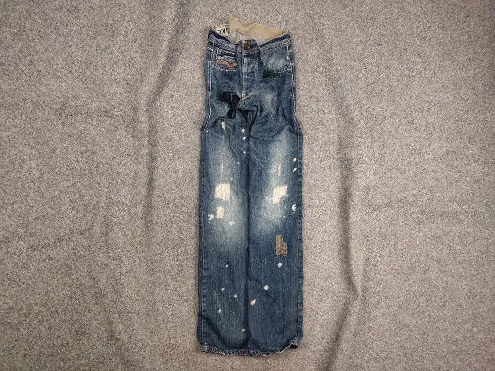 Japanese Brand VTG Y2K Japan Kick Distressed Faded Stretch Thunder Jeans Size US 34 / EU 50 - 1 Thumbnail