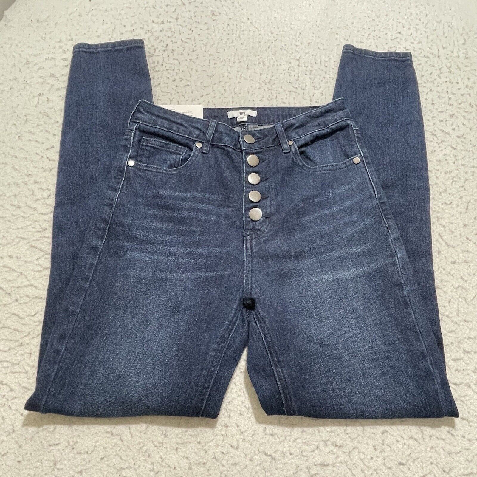 Nordstrom BP High-Rise Skinny Dark Wash Ankle Jeans Exposed Button Size 26" / US 2 / IT 38 - 1 Thumbnail