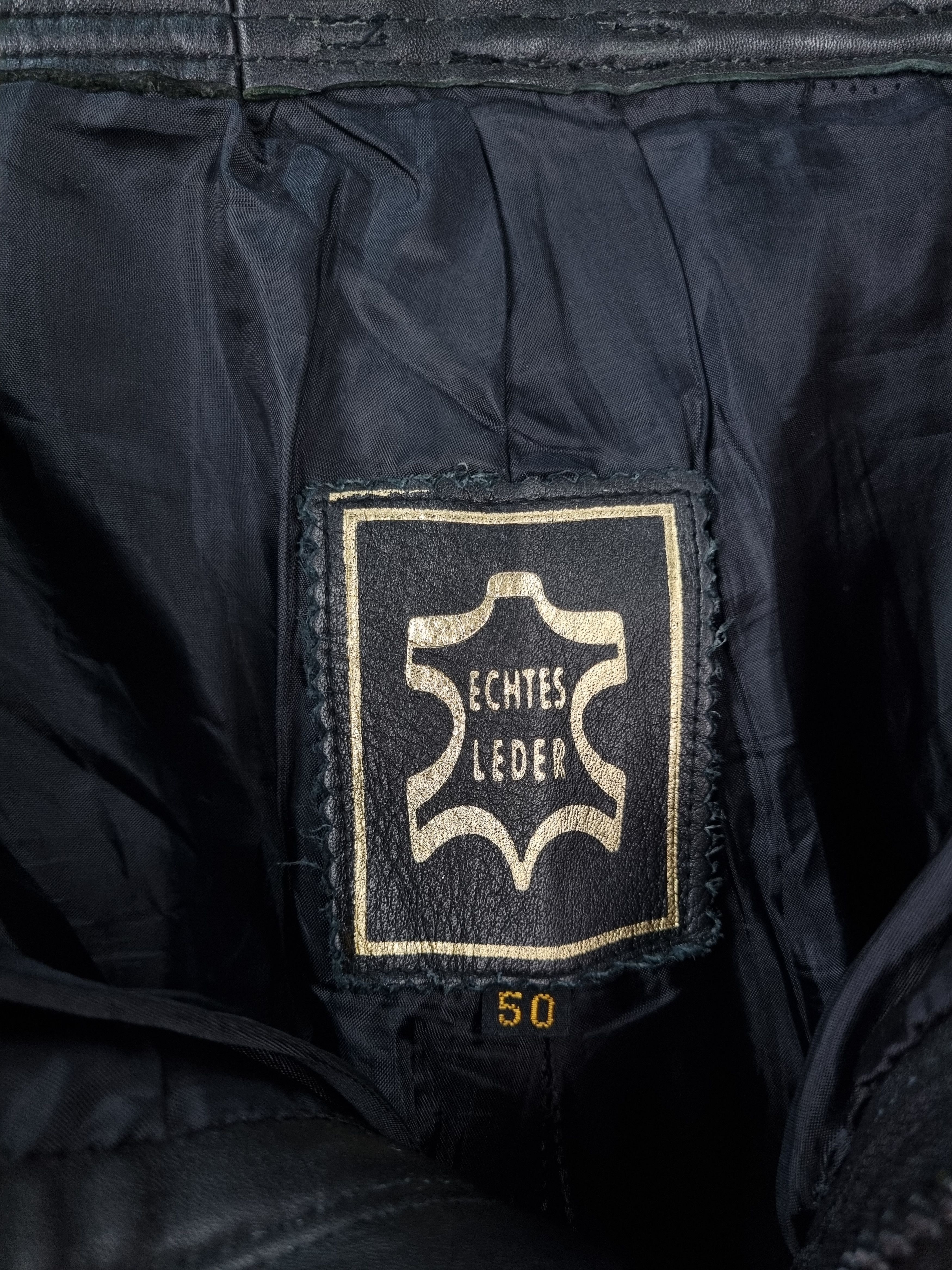 Genuine Leather × Vintage High Waist Leather Retro Pants. Size US 34 / EU 50 - 9 Thumbnail