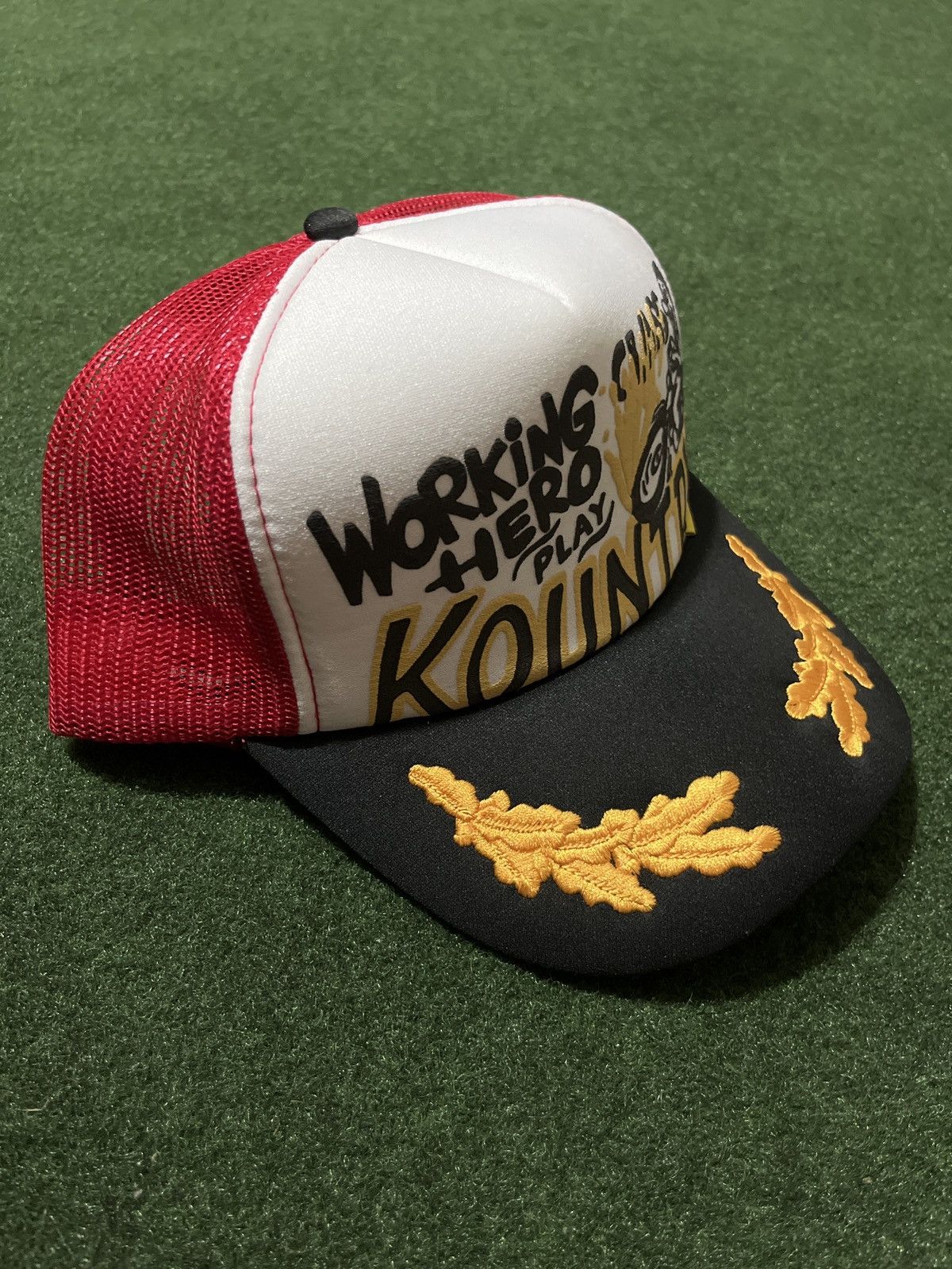 Kapital KAPITAL WORKING CLASS HERO TRUCKER HAT RED/WHITE/BLACK Size ONE SIZE - 3 Thumbnail