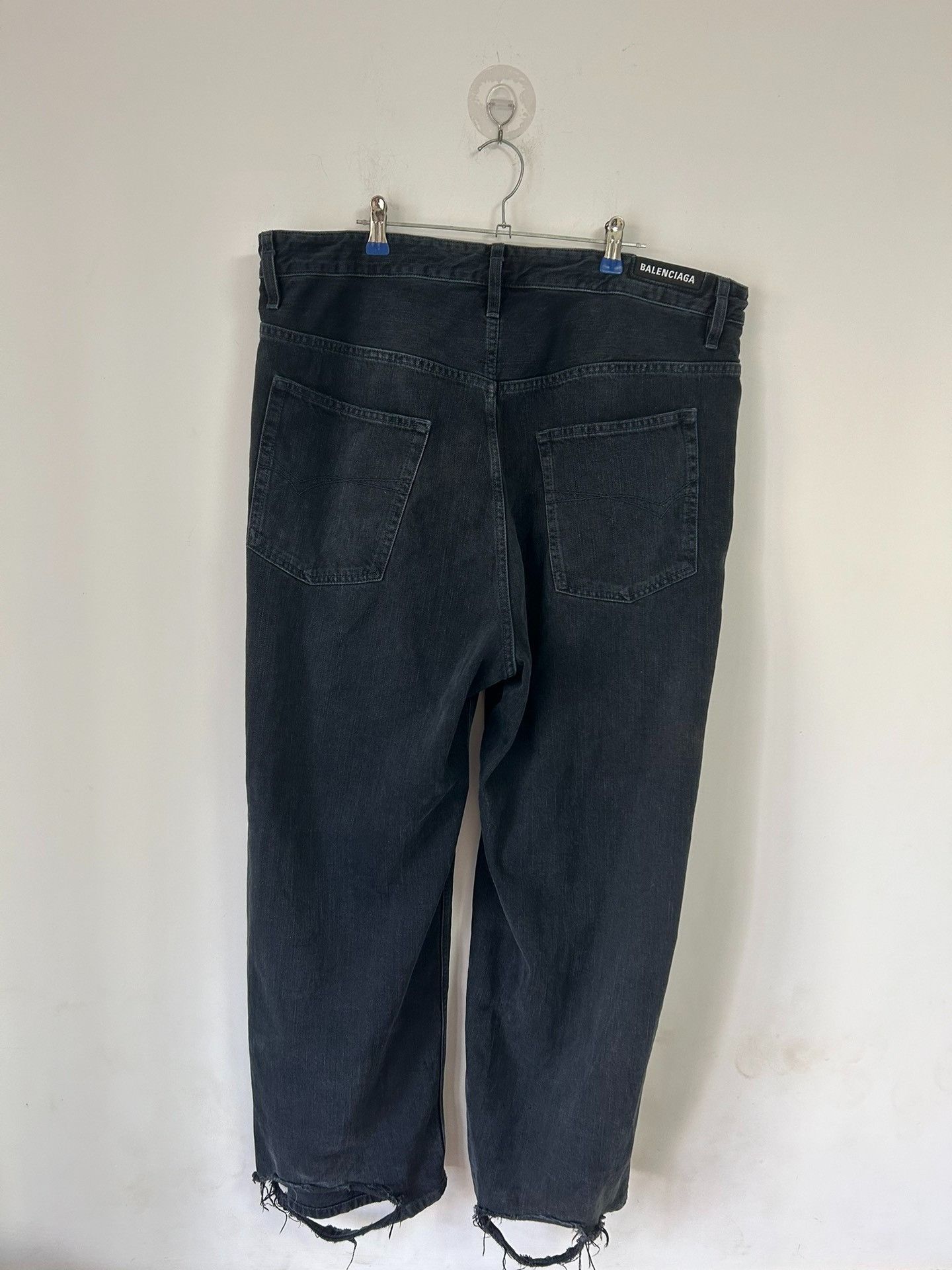 Balenciaga Balenciaga 24 Summer Baggy Drawstring Wide Leg Wrecking Jea Size US 26 / EU 42 - 2 Thumbnail
