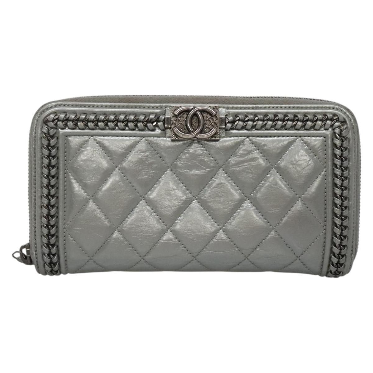 Chanel Chanel Boy Zip Jacket Wallet Quilted Calfskin Size ONE SIZE - 1 Thumbnail