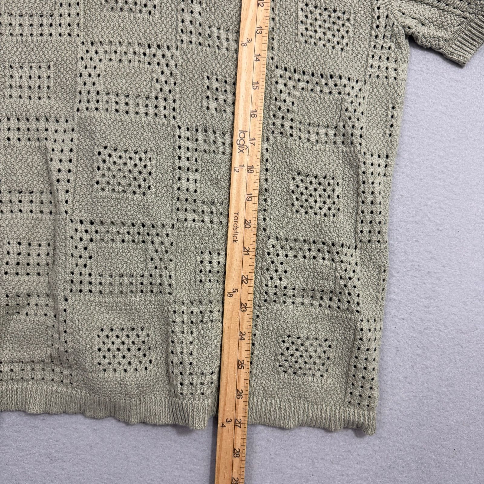 American Eagle Outfitters American Eagle Weekend Textured Checkerboard Sweater Polo Size US M / EU 48-50 / 2 - 9 Thumbnail