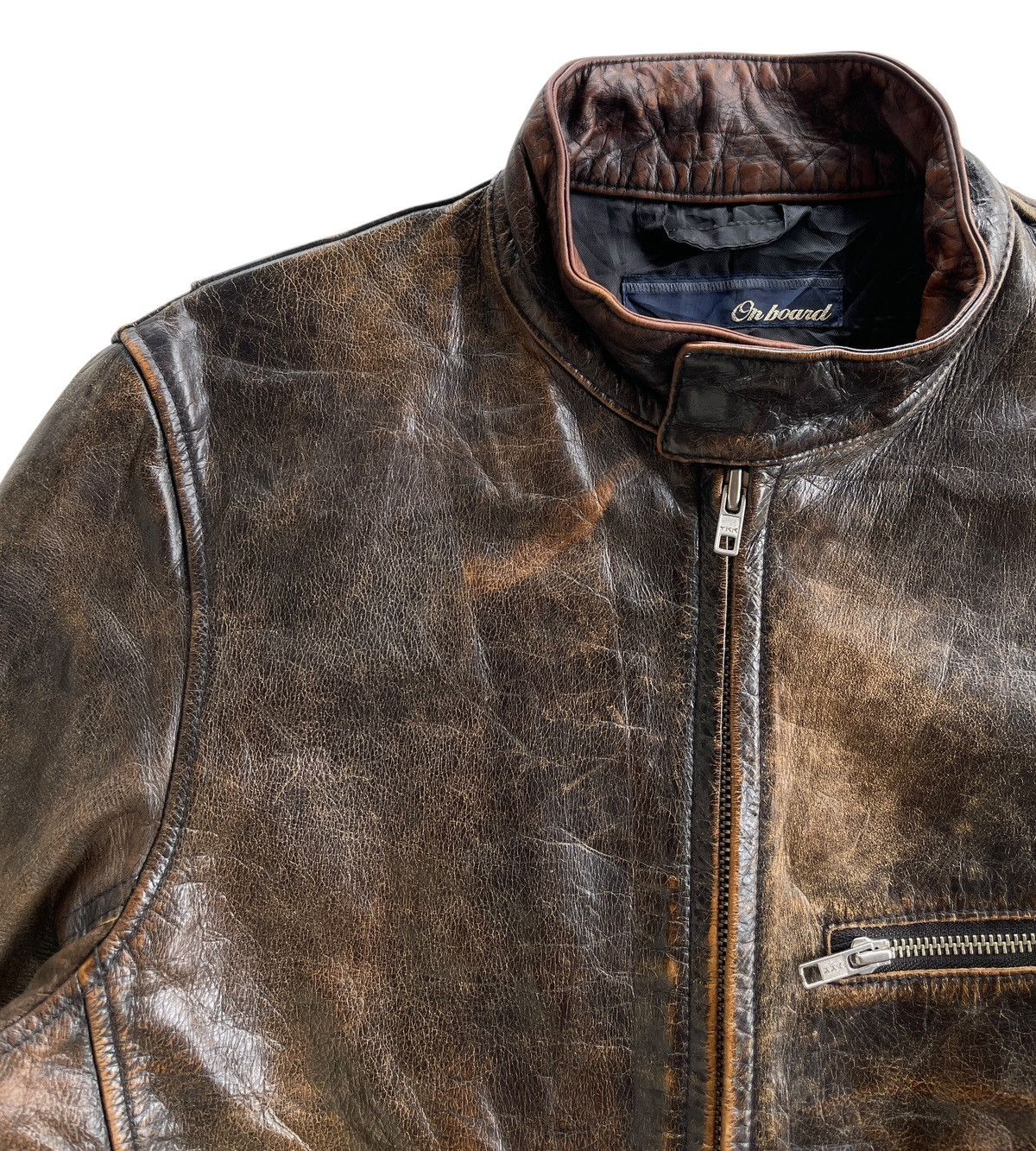 Japanese Brand Cafe Racer Biker Buffalo Leather Jacket Size US M / EU 48-50 / 2 - 9 Thumbnail