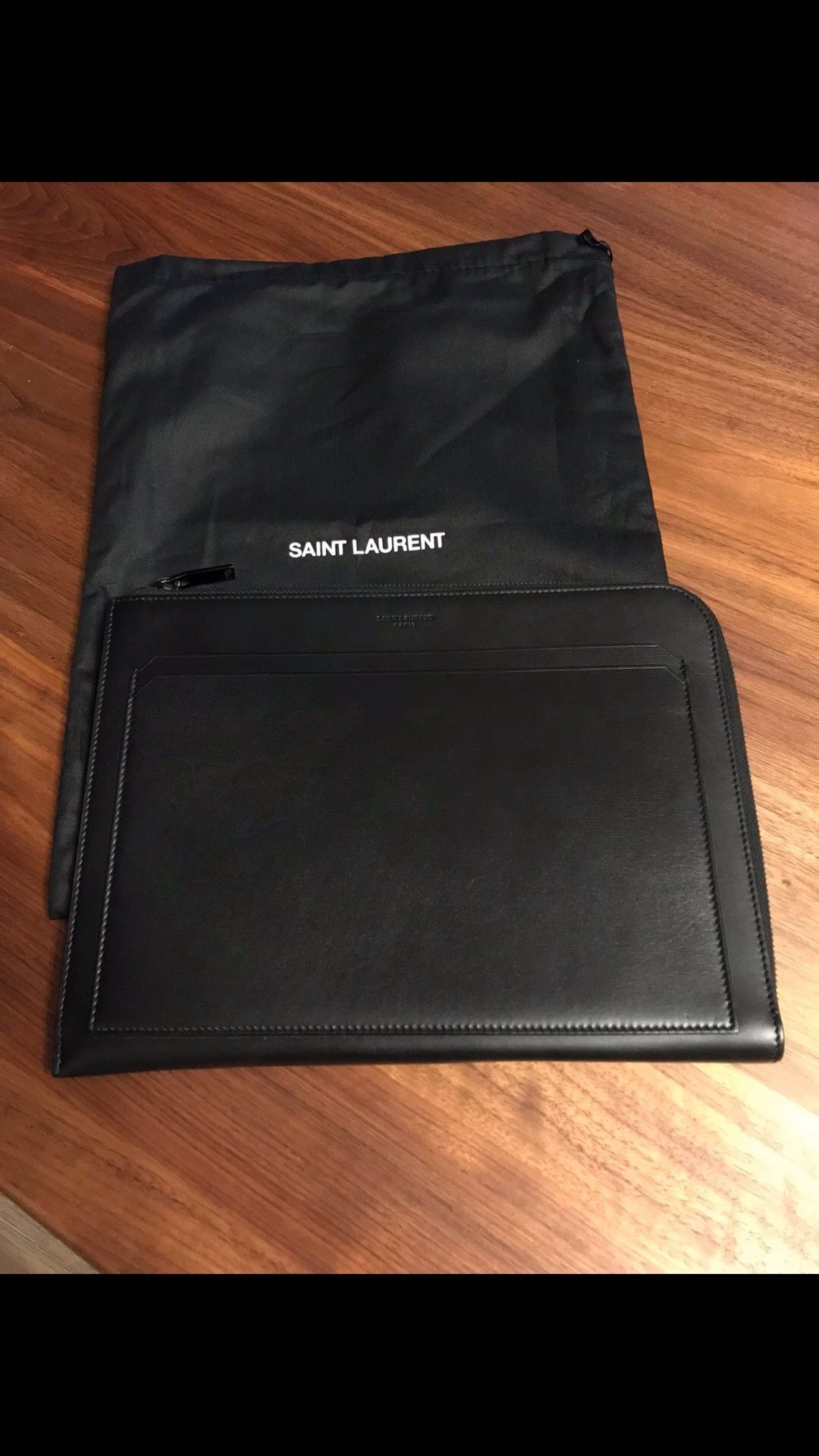 Saint Laurent Paris SLP all leather black versatile clutch Size ONE SIZE - 2 Thumbnail