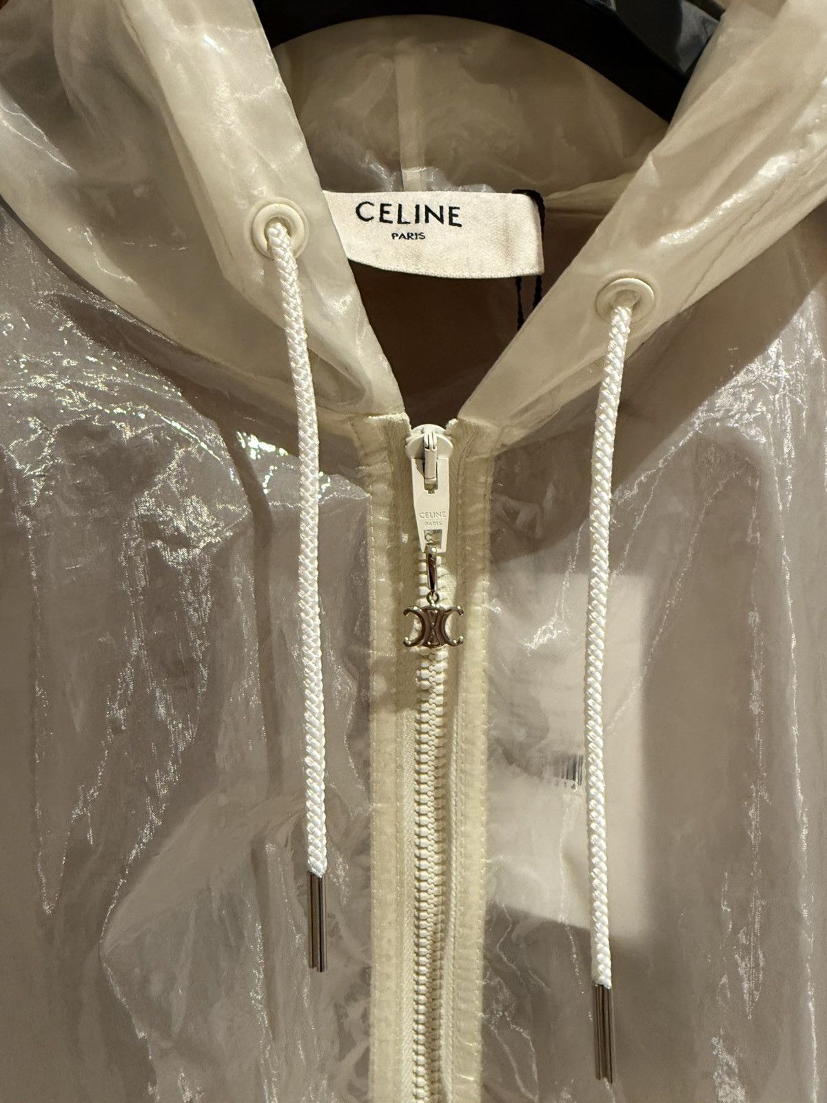 Celine SS22 Rare Celine logo hoodie rain jacket 48 BNWT Size US M / EU 48-50 / 2 - 8 Thumbnail
