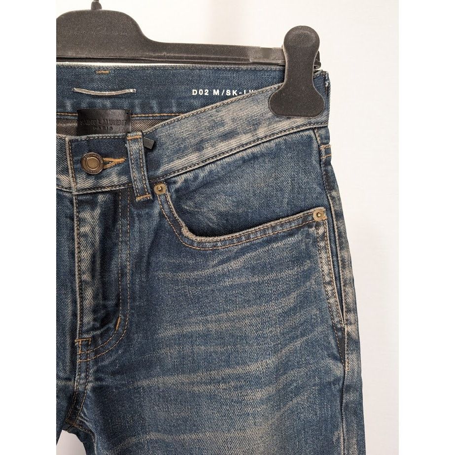 Saint Laurent Paris o1rshd1 Skinny 5 Pockets Low Pants in Winter Sky Blue Size US 29 - 8 Thumbnail