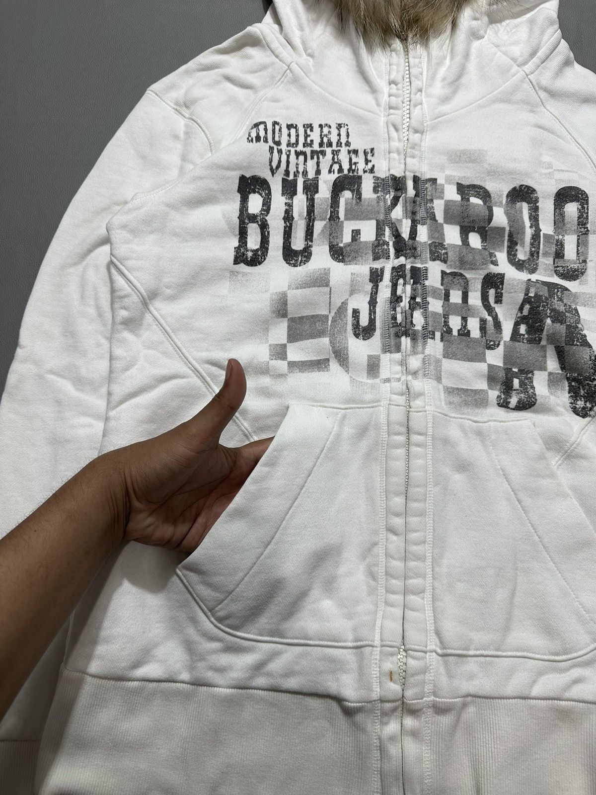 20471120 VINTAGE BUCKAROO CRAZY Y2K FUR ZIP HOODIE IFSIX LGB STYLE Size US M / EU 48-50 / 2 - 6 Thumbnail