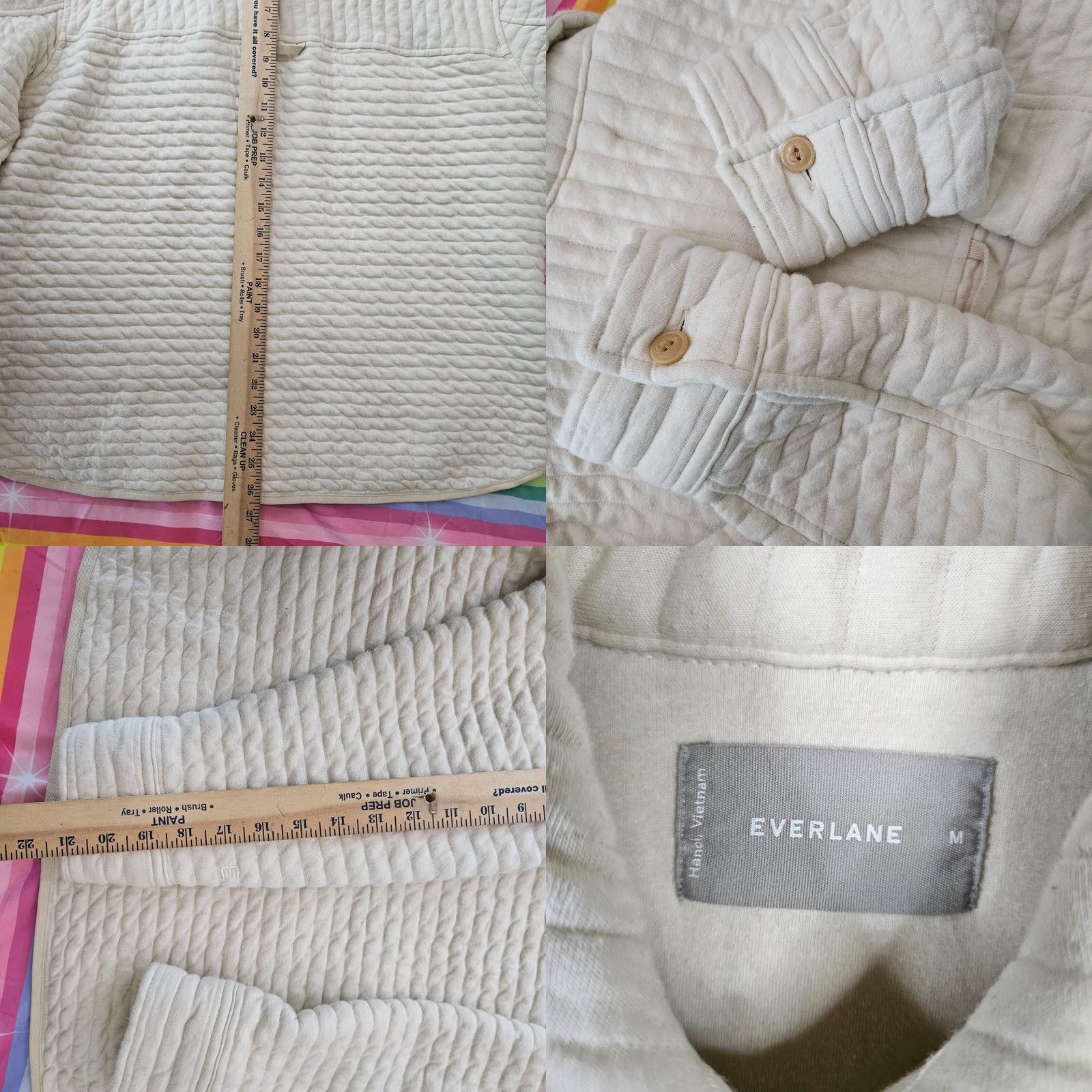 Everlane Everlane Jacket Women's M Ivory Quilted Organic Cotton" Size M / US 6-8 / IT 42-44 - 8 Thumbnail