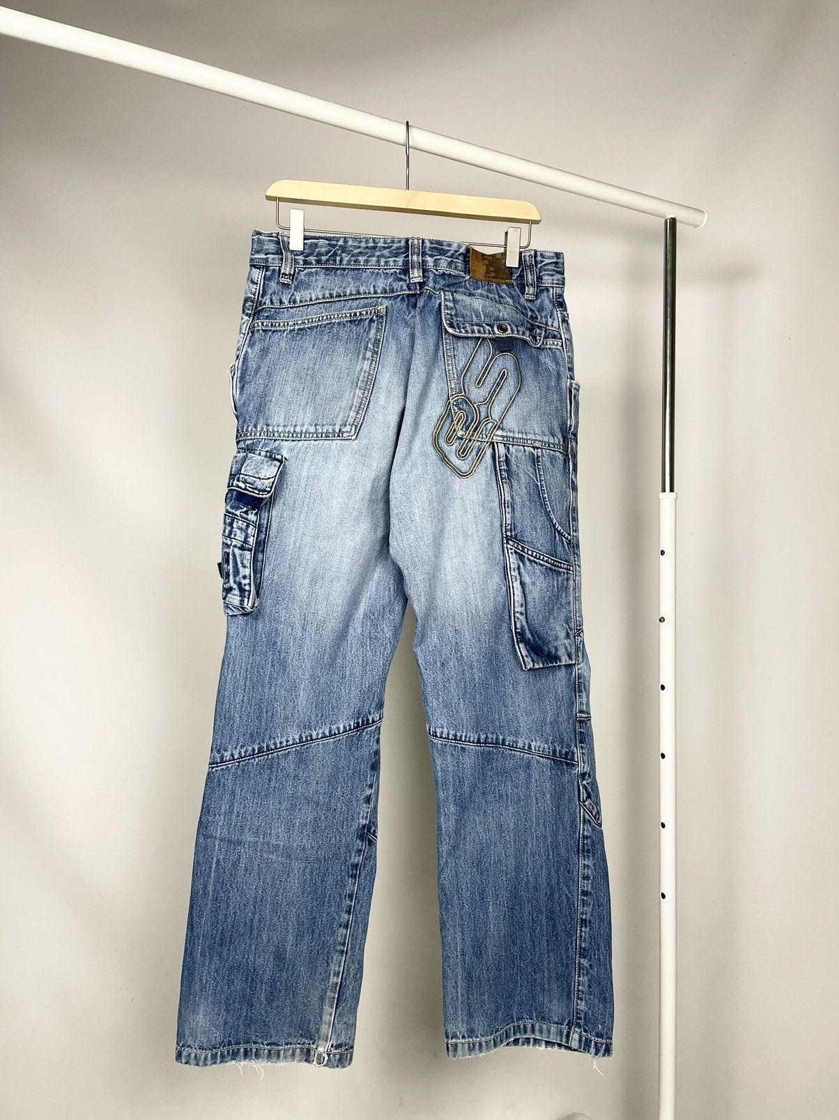 Carhartt Engelbert Strauss Vintage Faded Workwear Cargo Denim Jeans Size US 32 / EU 48 - 2 Thumbnail