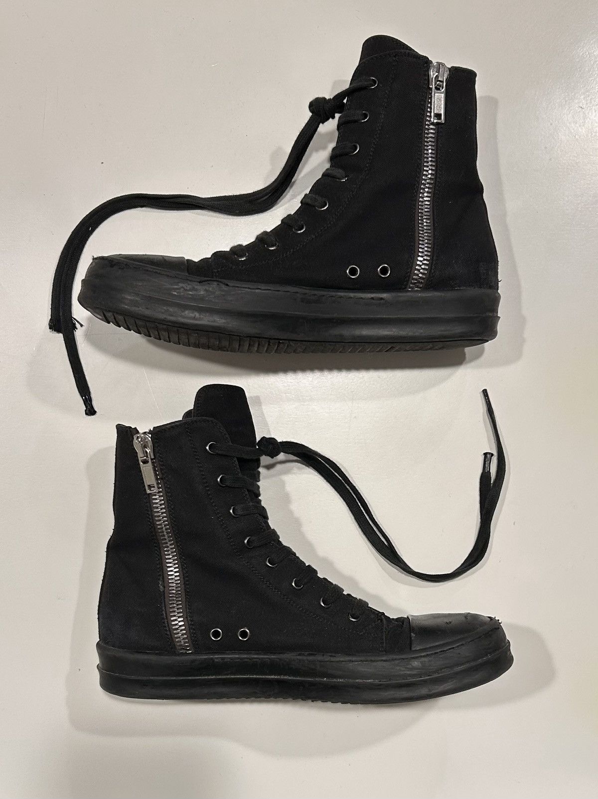 Rick Owens Drkshdw Triple Black Ramones Size US 8 / EU 41 - 2 Thumbnail