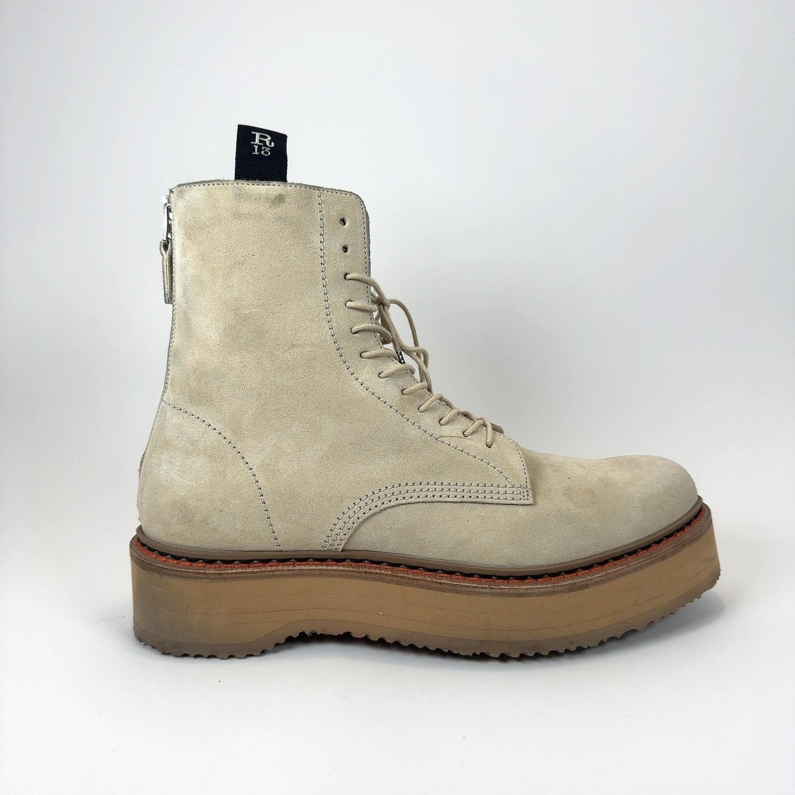 R13 R13 Suede Combat Boots Size US 12 / EU 45 - 1 Thumbnail