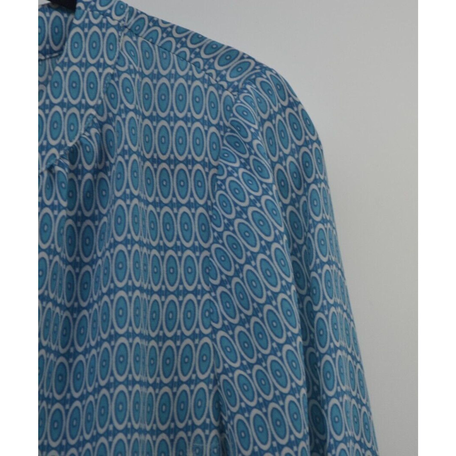 Other Caslon Women's sheer Blouse Size Medium Blue Circles Prints Size M / US 6-8 / IT 42-44 - 4 Thumbnail