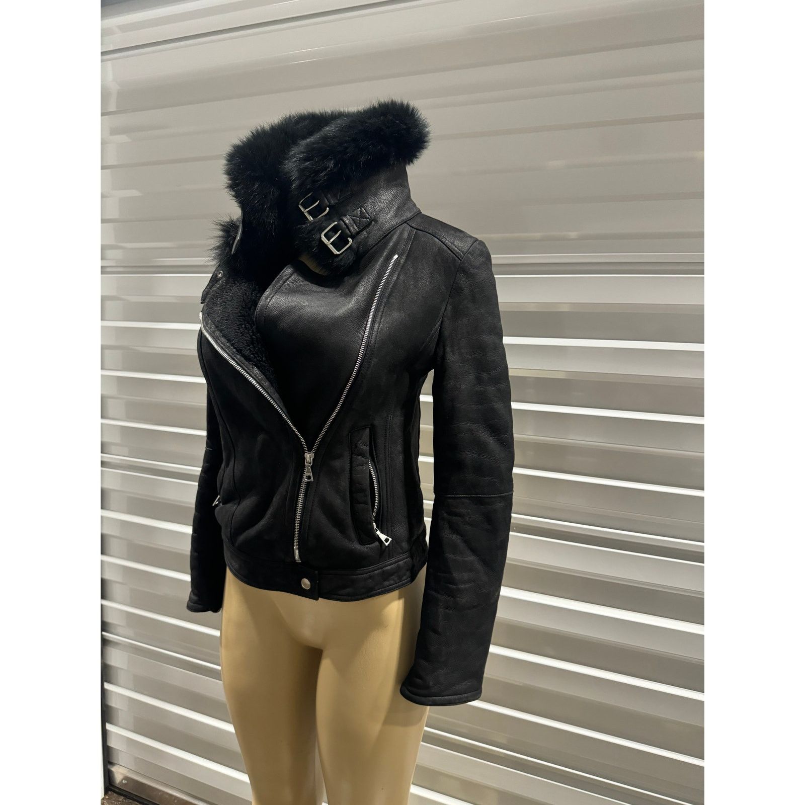 Theory Black fur Theory leather coat Size XS / US 0-2 / IT 36-38 - 3 Thumbnail