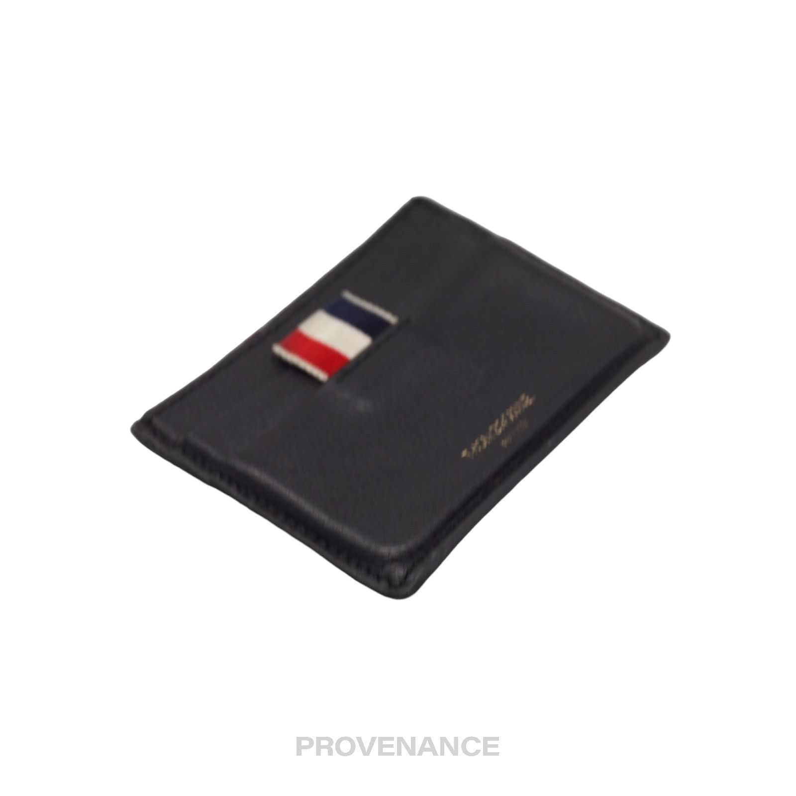 Thom Browne 🔴 Thom Browne Card Holder Wallet - Black Pebbled Leather Size ONE SIZE - 4 Thumbnail