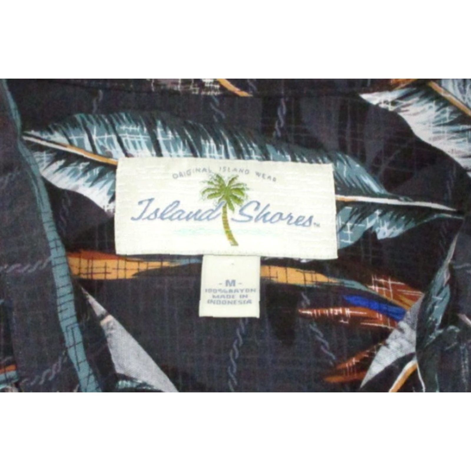 Paradise Island Shores Shirt Mens Medium Black Hawaiian Bird Of Paradise Floral Aloha Size US L / EU 52-54 / 3 - 5 Thumbnail
