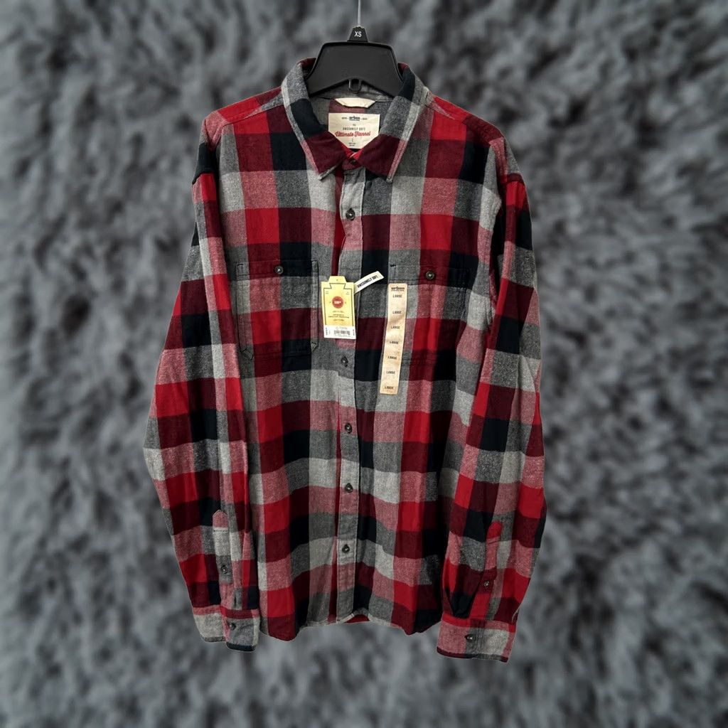 Vintage Urban Pipeline Shirt Mens L Red Ultimate Flannel Plaid Button Down Long Sleeve Size US L / EU 52-54 / 3 - 1 Thumbnail