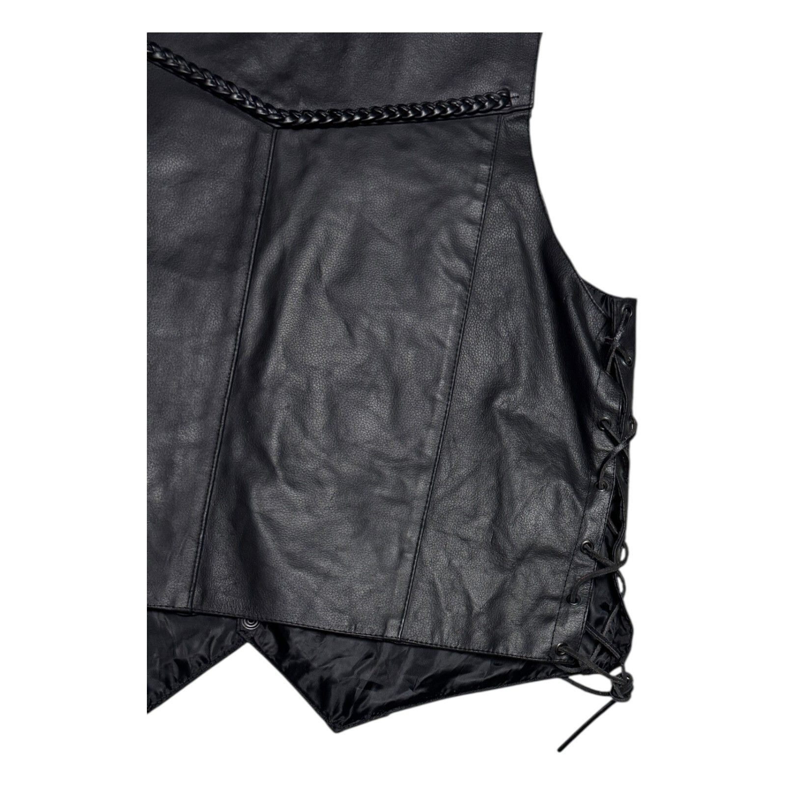 Leather HOT LEATHERS Braided Leather Retro Motorcycle Biker Vest 2XL Size US XXL / EU 58 / 5 - 7 Thumbnail