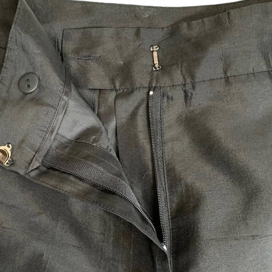 Willi Smith Willi Smith Silk Dress Pants Hi-Rise Black Lining women's 10 Size 32" / US 10 / IT 46 - 2 Thumbnail