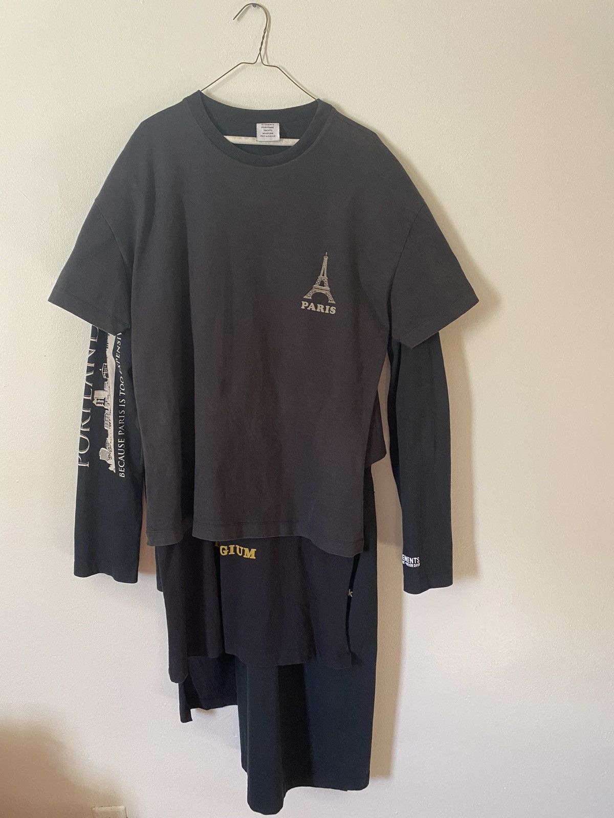 Vetements Paris layered t shirt dress longsleeve