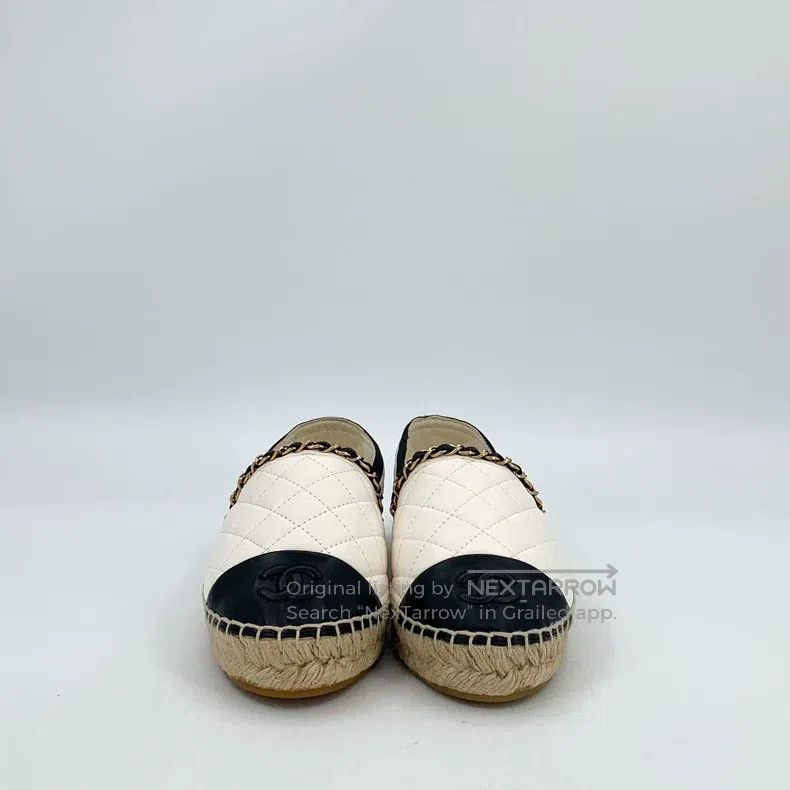 Chanel Chanel White round toe diamond check casual flat woven fis Size US 5.5 / IT 35.5 - 3 Thumbnail