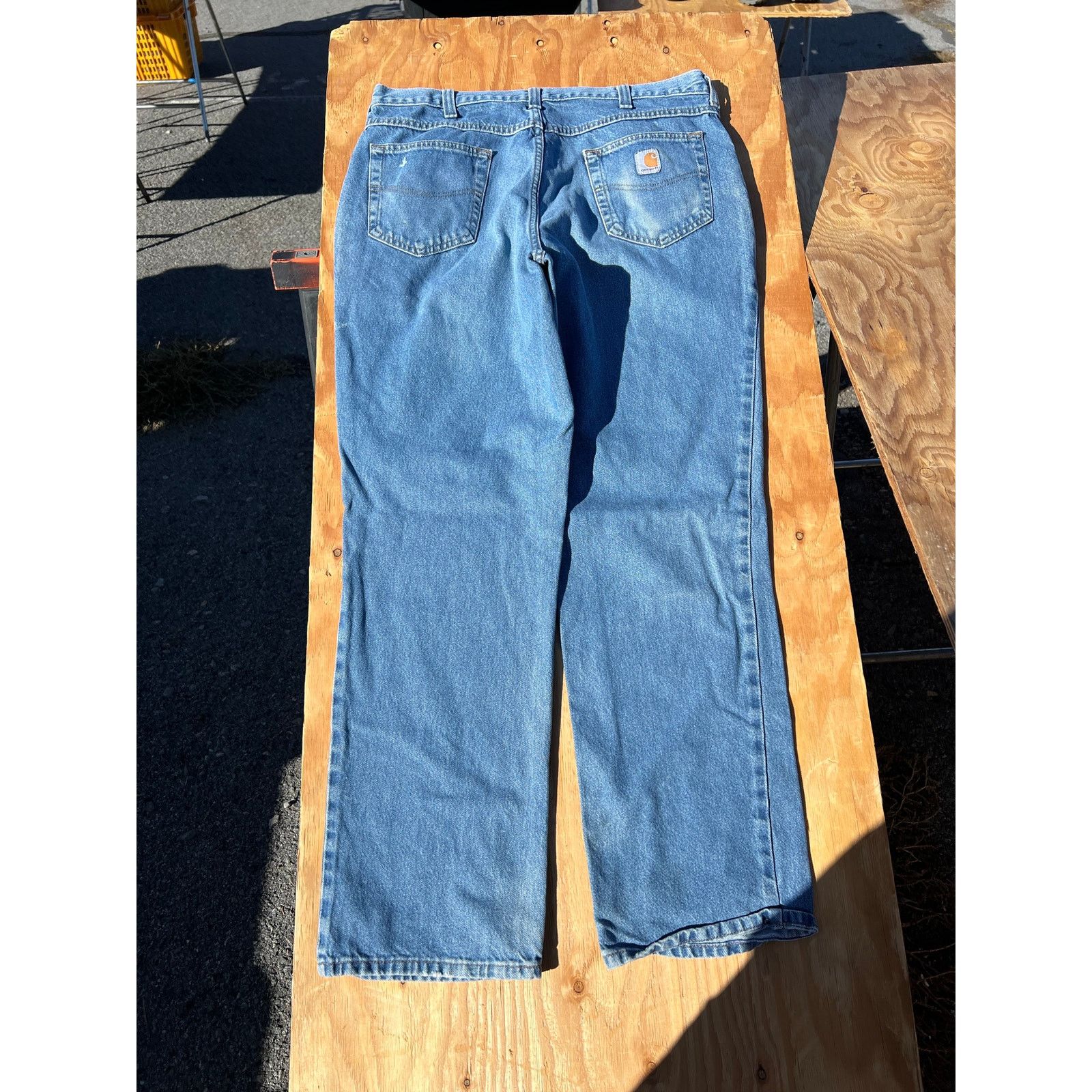 Carhartt Carhartt Jeans Mens 36x32 Blue Denim Work Pants relaxed Size US 34 / EU 50 - 4 Thumbnail