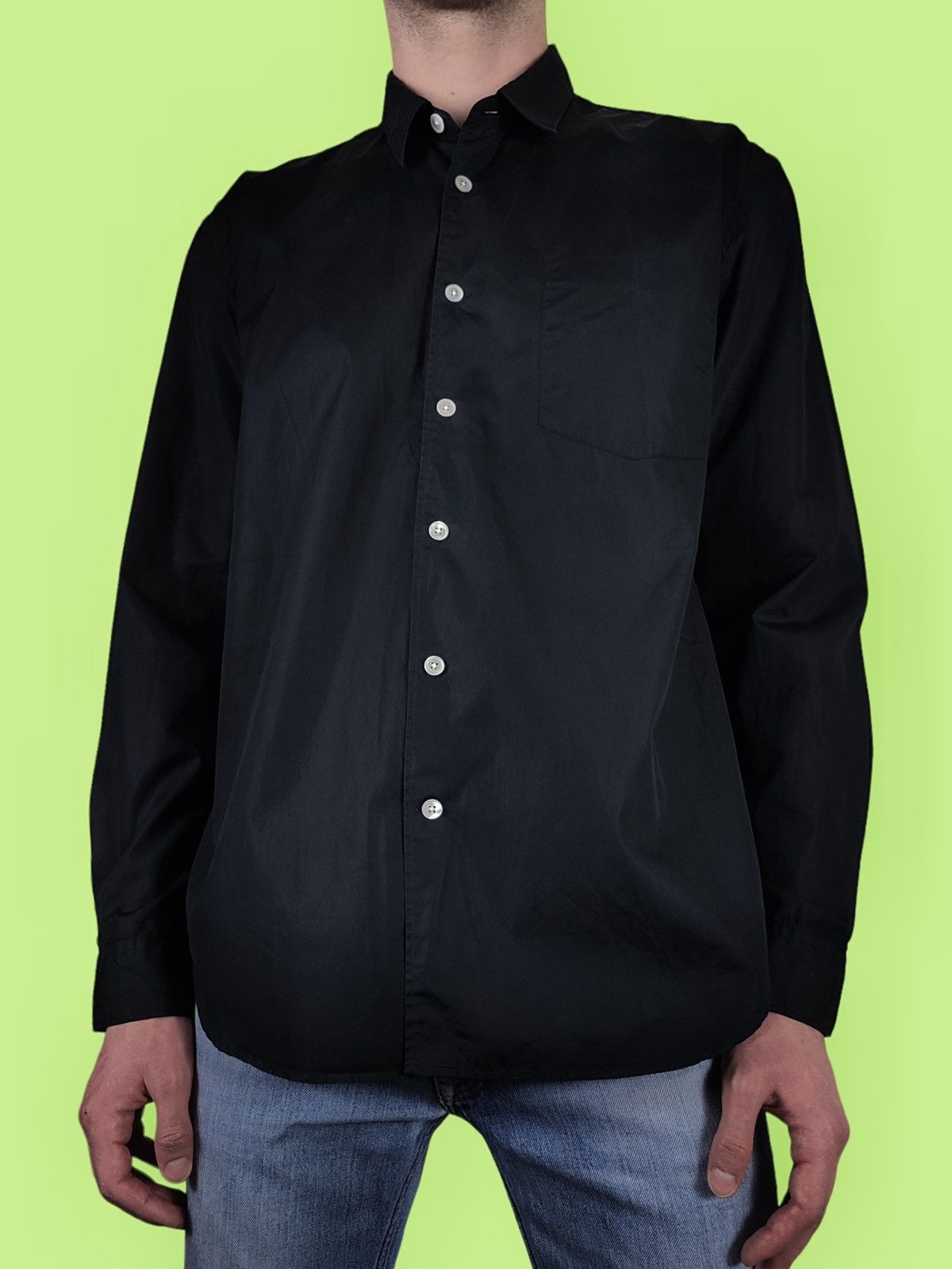 Our Legacy Our Legacy Black Oversized Pearl Long Sleeve Shirt Size US L / EU 52-54 / 3 - 3 Thumbnail