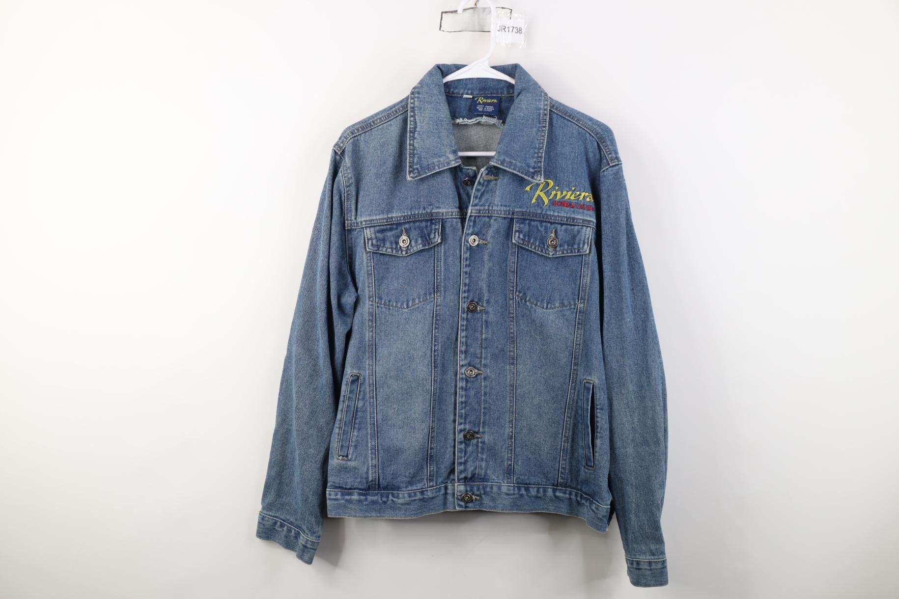 Vintage Vintage 90s Y2K Hotel Casino Denim Jean Trucker Jacket Blue Size US L / EU 52-54 / 3 - 1 Thumbnail
