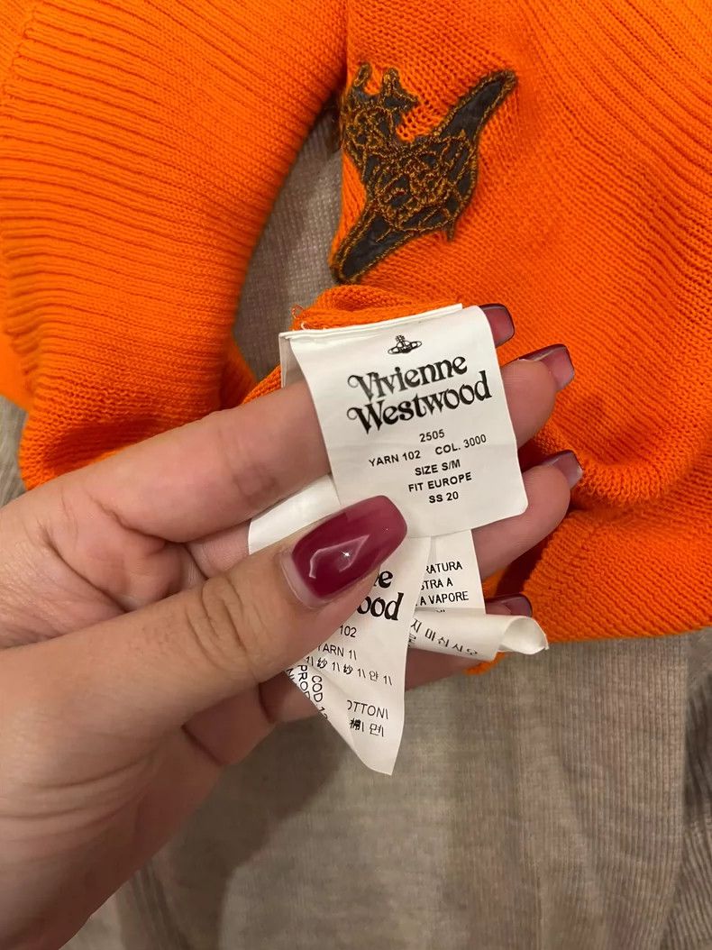 Vivienne Westwood vivienne westwood Orange knit vest with gold logo Size S / US 4 / IT 40 - 9 Thumbnail
