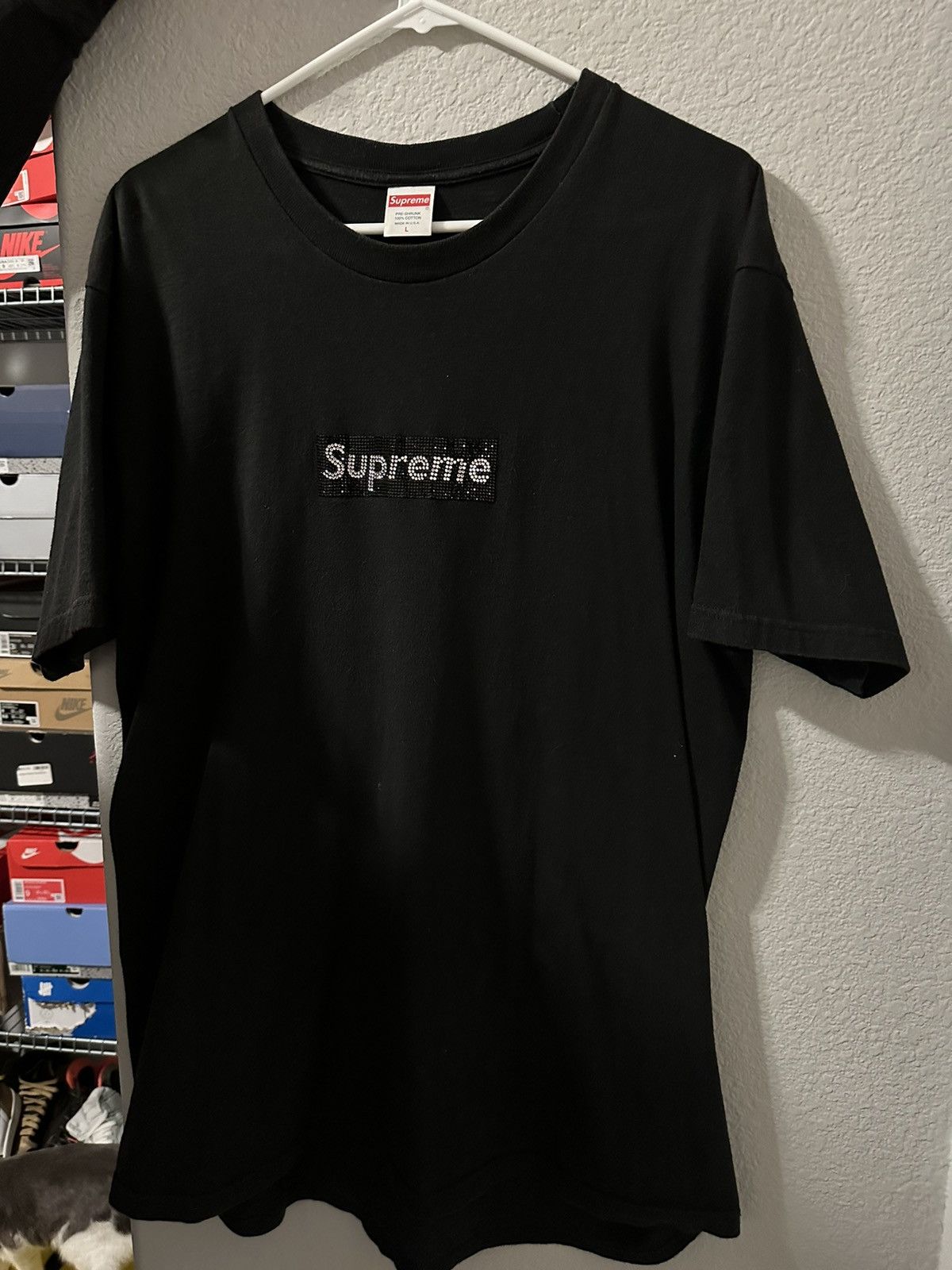 Supreme × Swarovski Supreme Swarovski Box Logo BOGO Tee Black Large Size US L / EU 52-54 / 3 - 3 Thumbnail