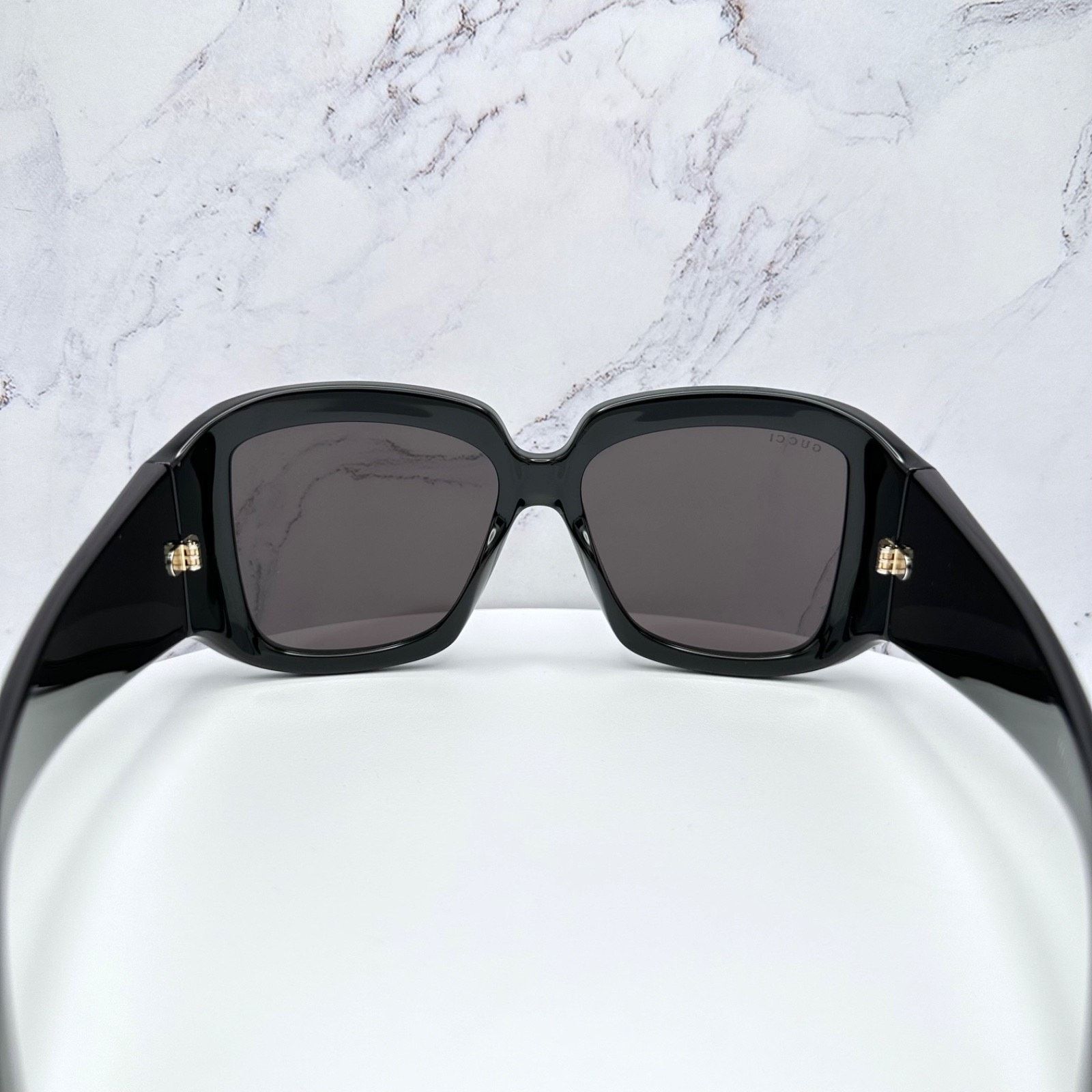 Gucci New GUCCI Sunglasses Wrap Square Black Gold Metal Authentic Size ONE SIZE - 10 Thumbnail