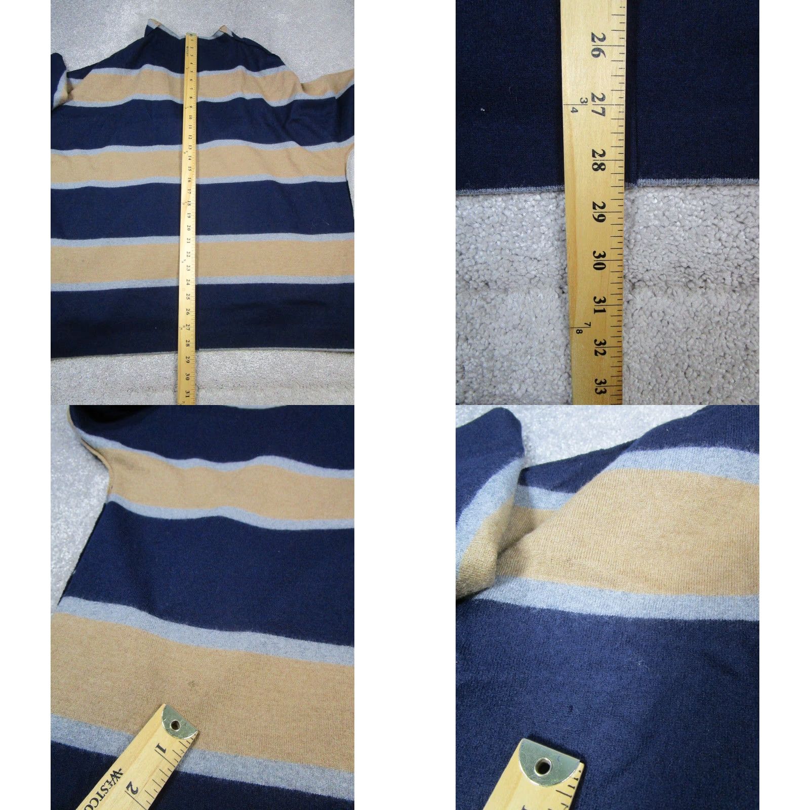 Vintage Ann Mashburn Sweater Cardigan Womens Small Brown Open Front V-Neck 3/4 Sleeve Knit Wool Blend Striped Knit Regular Womens Size S / US 4 / IT 40 - 8 Thumbnail