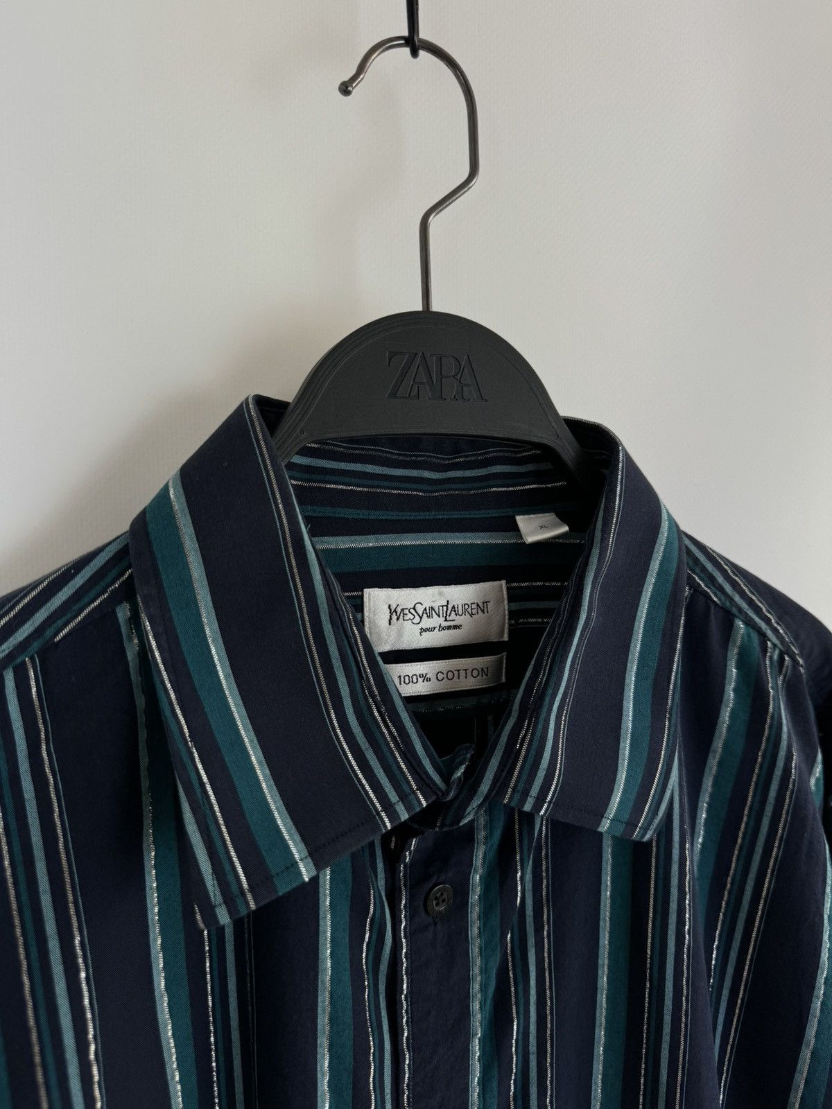 Vintage × Yves Saint Laurent 1990’s Vintage Yves Saint Laurent Striped L/S Shirt Size US XL / EU 56 / 4 - 3 Thumbnail